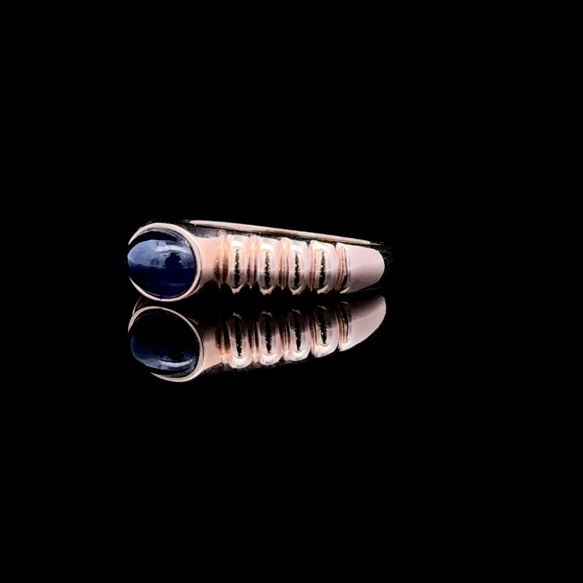 Jolene 14K Yellow Gold Cabochon Sapphire Ring, Size 6.25