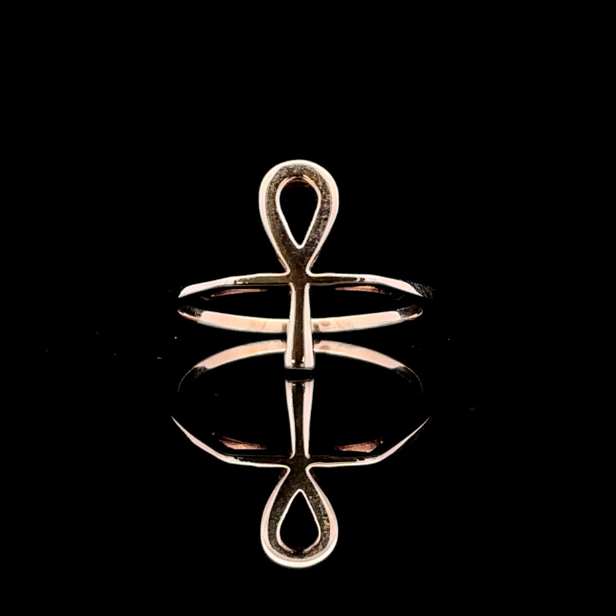 Yellow 14K Contemporary Ankh Ring