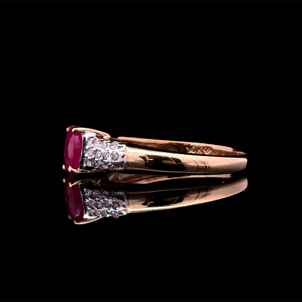 Carolina 10K Yellow Gold Ruby and Diamond Ring