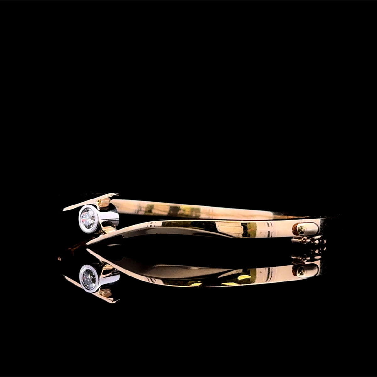 Adeline 14K Yellow Gold .23 CT Diamond Bangle Bracelet