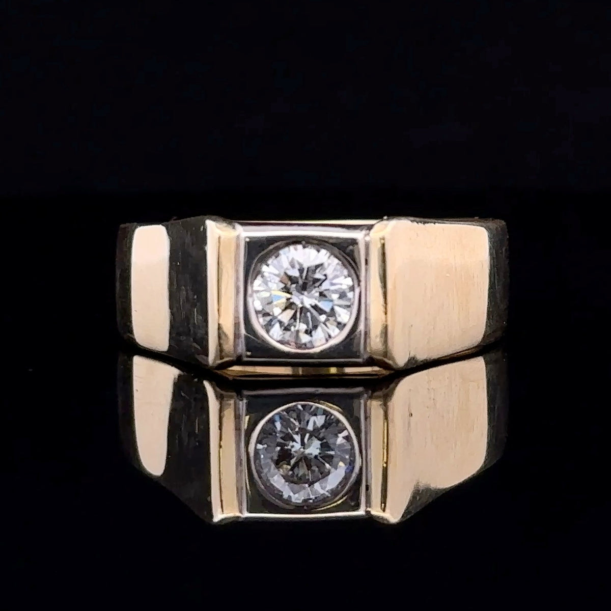 Marc 18K Two-Tone .91 Ct. Bezel Set Diamond Ring
