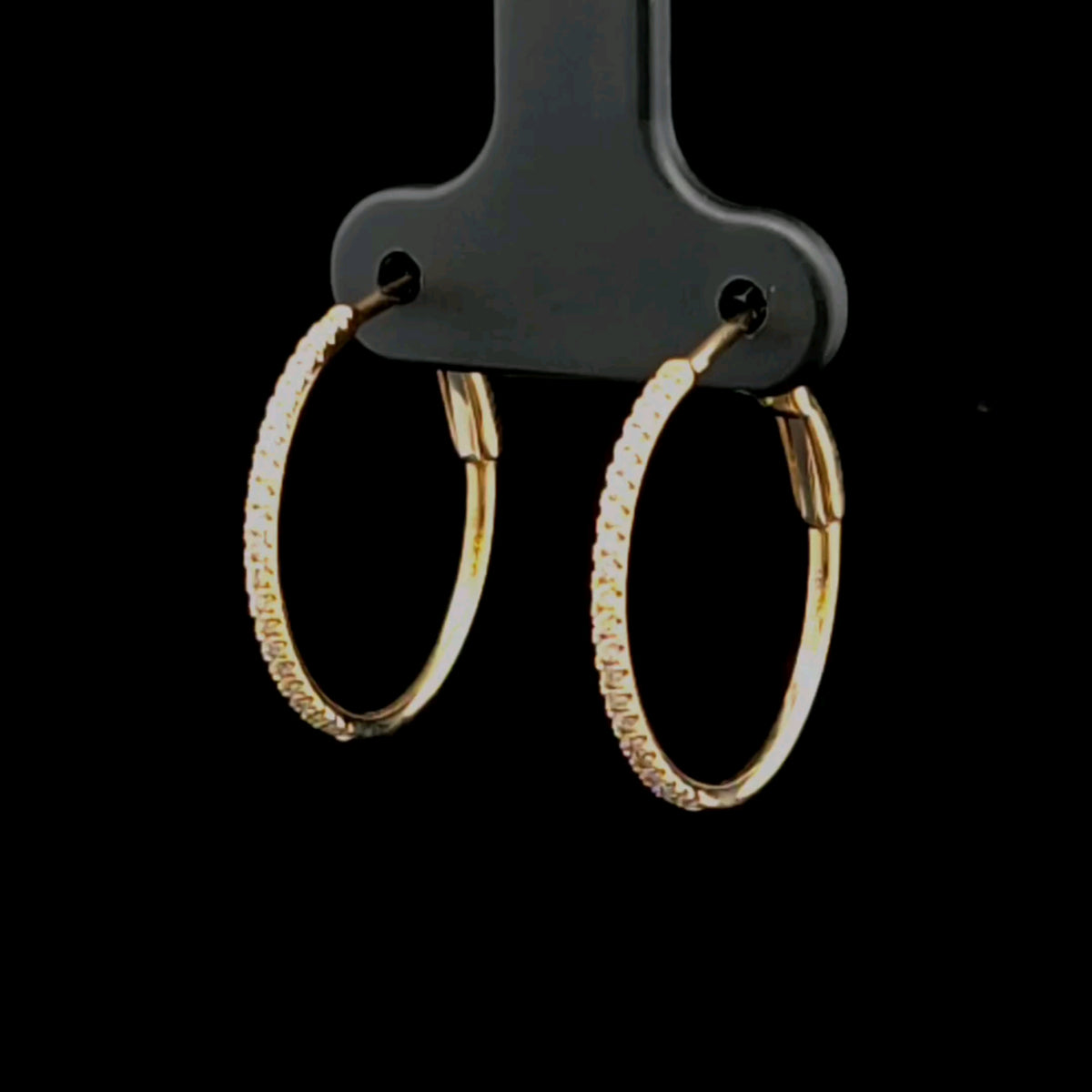 Teagan 14K Yellow Gold 0.15 CTW Diamond Hoops with Omega Backs