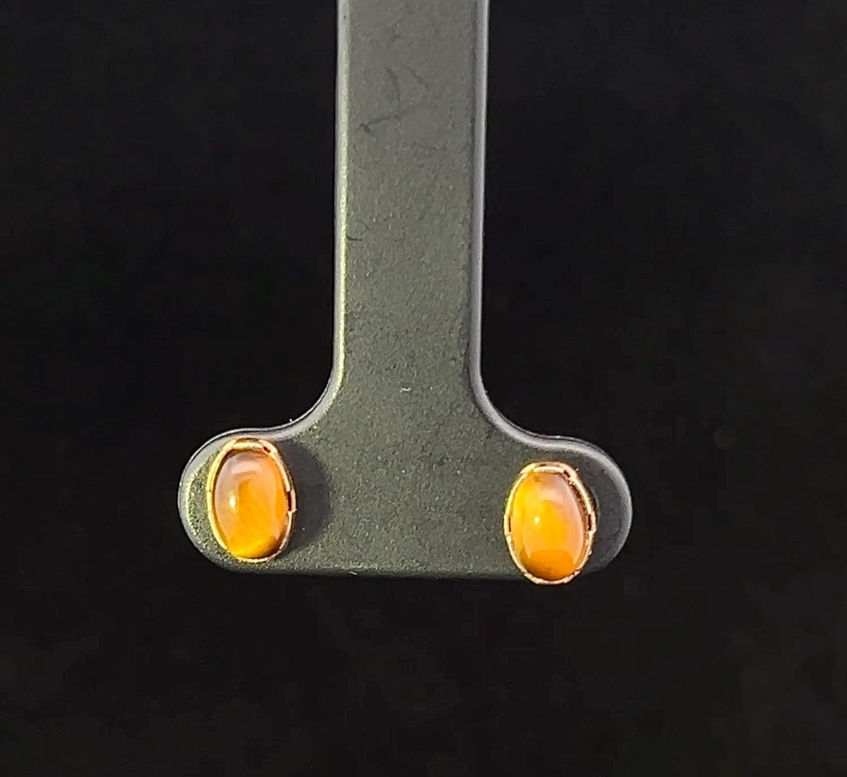 Summer 14K Yellow Gold Tigers Eye Stud Earrings