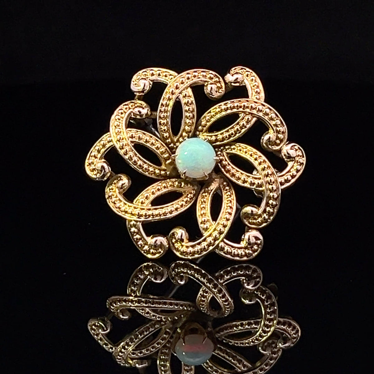 Fania 14K Yellow Gold Opal Pin