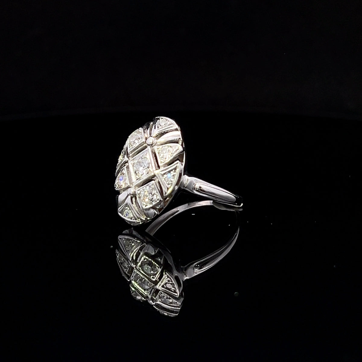 Hazel 14K White Gold .75 CTW Art Deco Diamond Ring