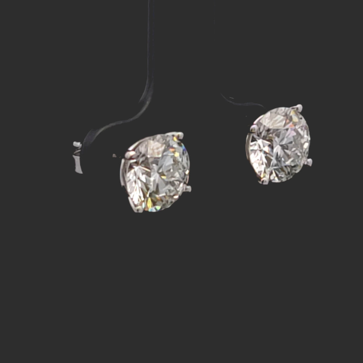 14K White Gold 4.00CTW Lab Diamond Stud Earrings