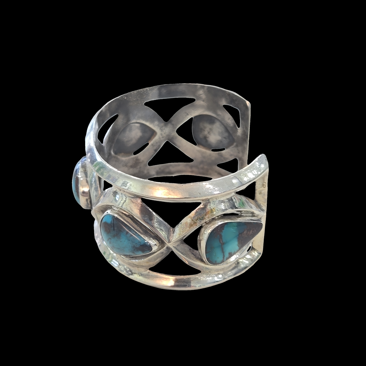 Vintage Navajo Bisbee Turquoise Cuff Circa 1940