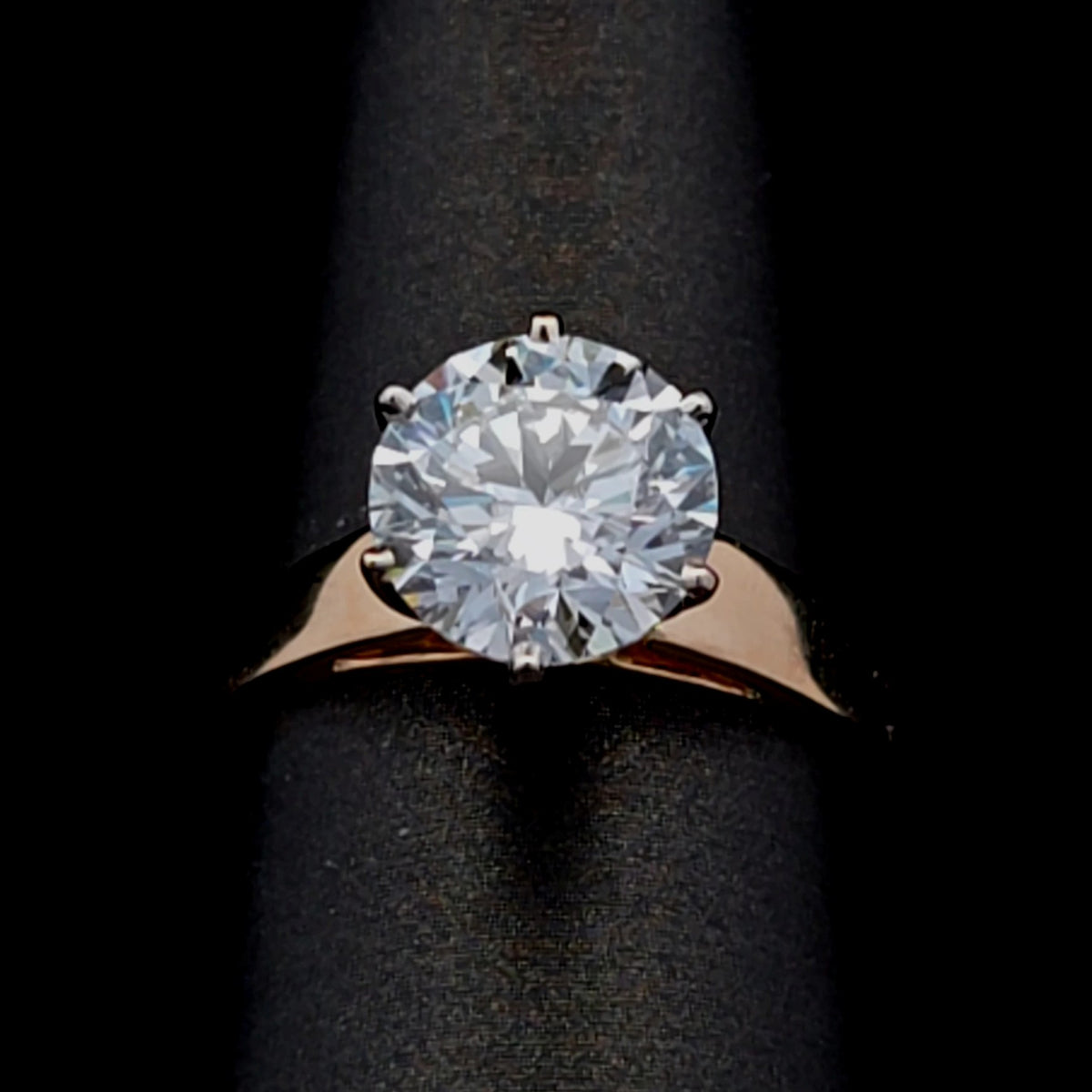Two-Tone 18K Engagement Ring with 3.10ct Lab Diamond