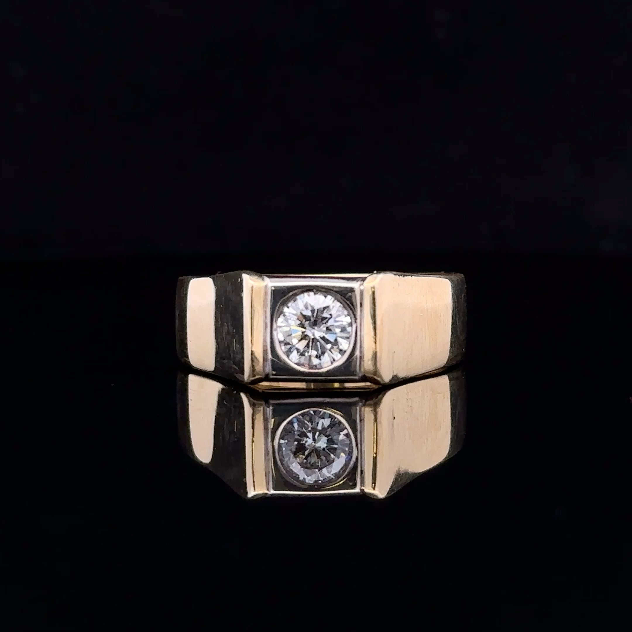 Marc 18K Two-Tone .91 Ct. Bezel Set Diamond Ring