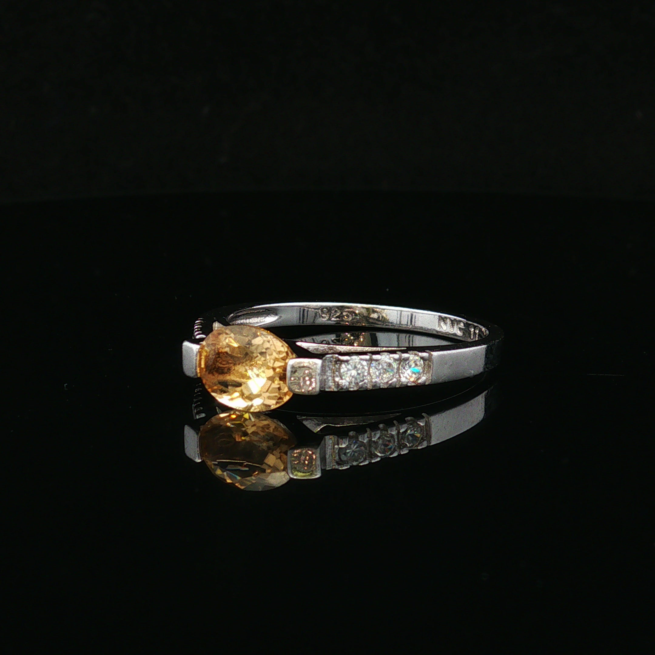 Zeldalyn Sterling Silver Yellow Stone Ring
