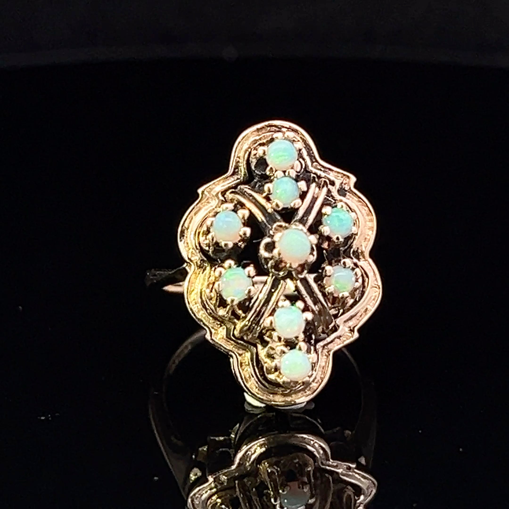 Isla 10K Yellow Gold Nine-Stone Opal Ring