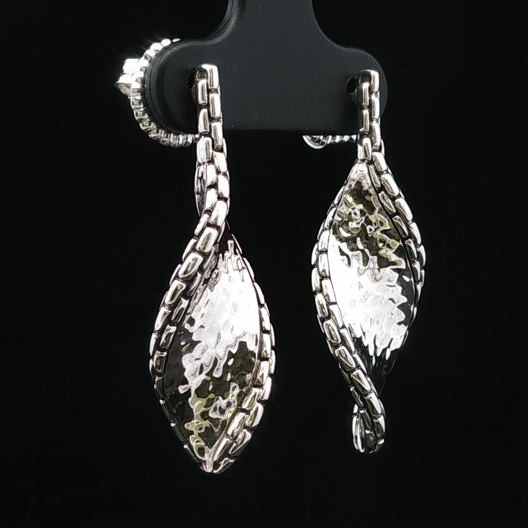 Rosalindia Antiqued Silver Drop Earrings