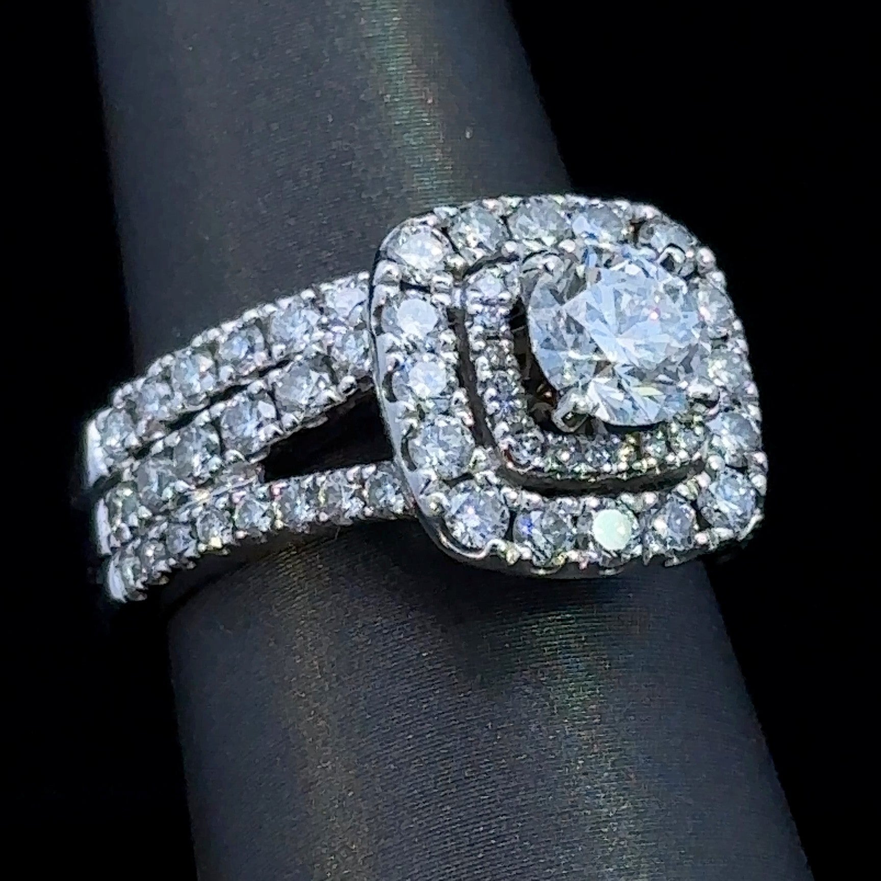 Cadence 14K White Gold Vera Wang Double Halo Ring