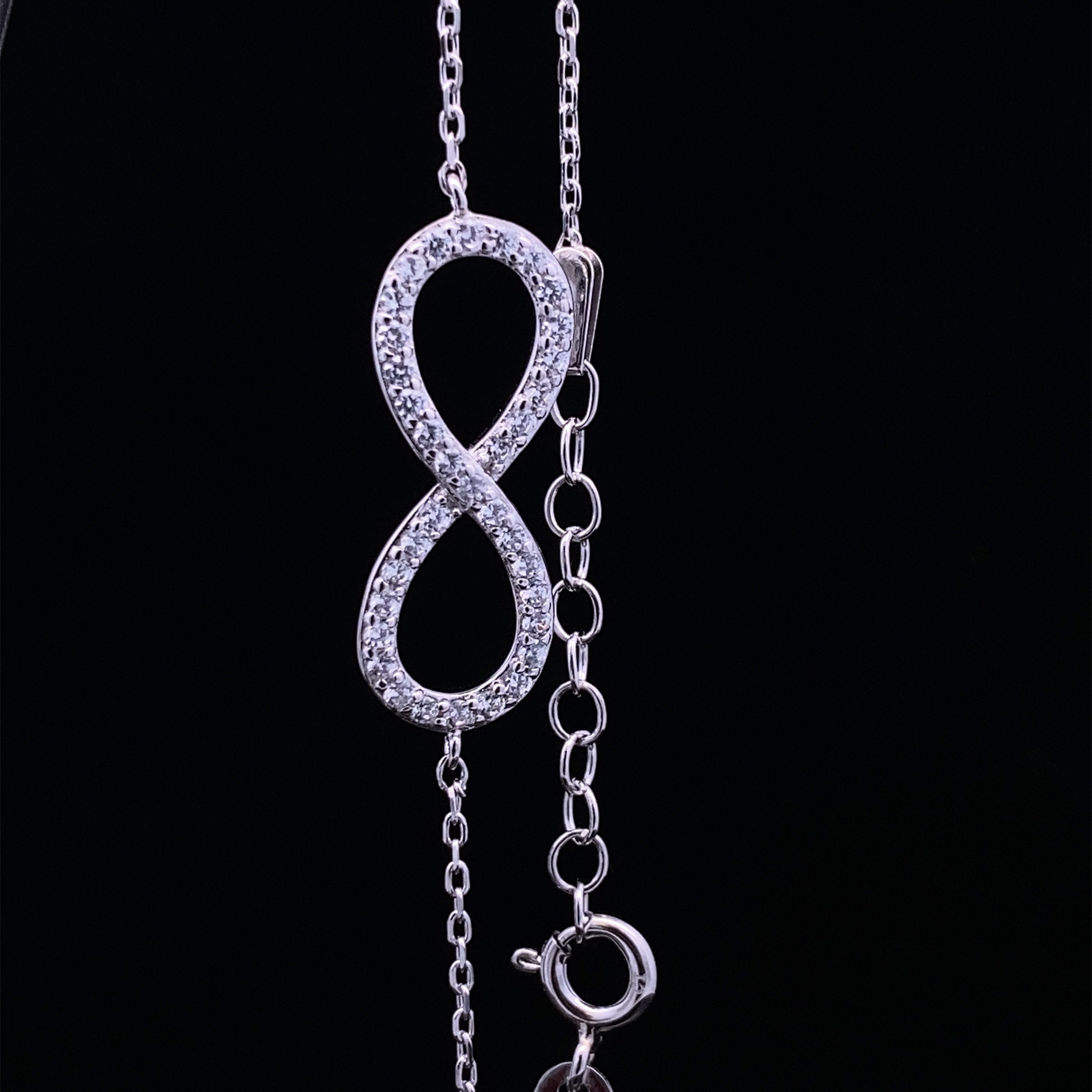 Infinity Bracelet in Silver with CZs