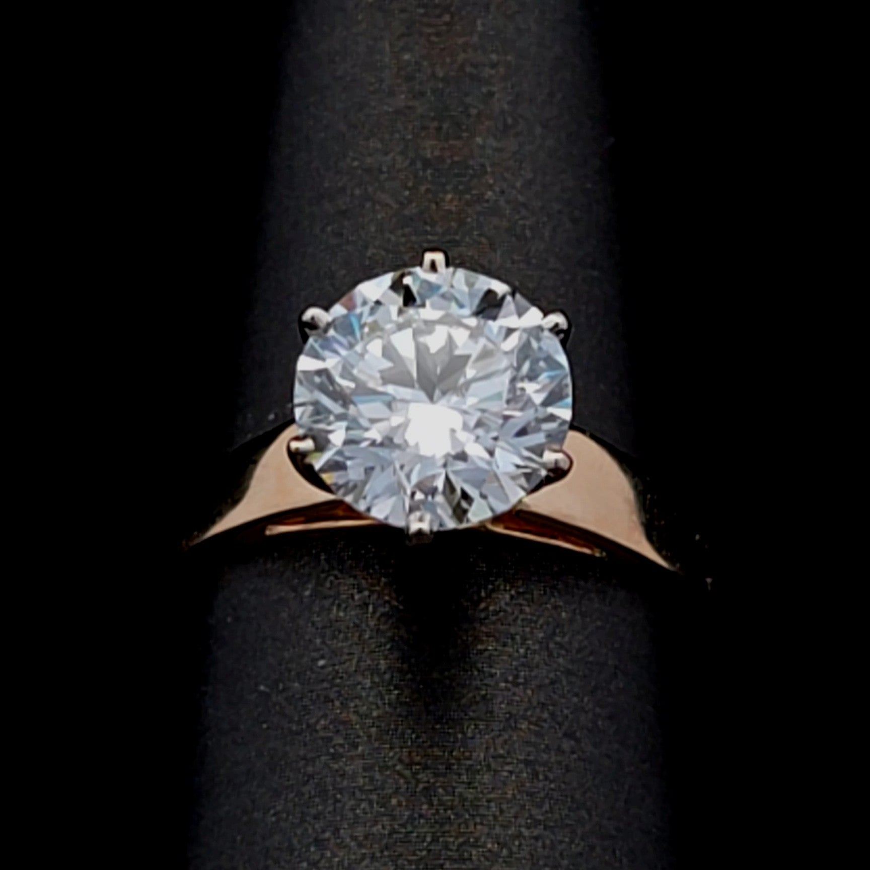Two-Tone 18K Engagement Ring with 3.10ct Lab Diamond