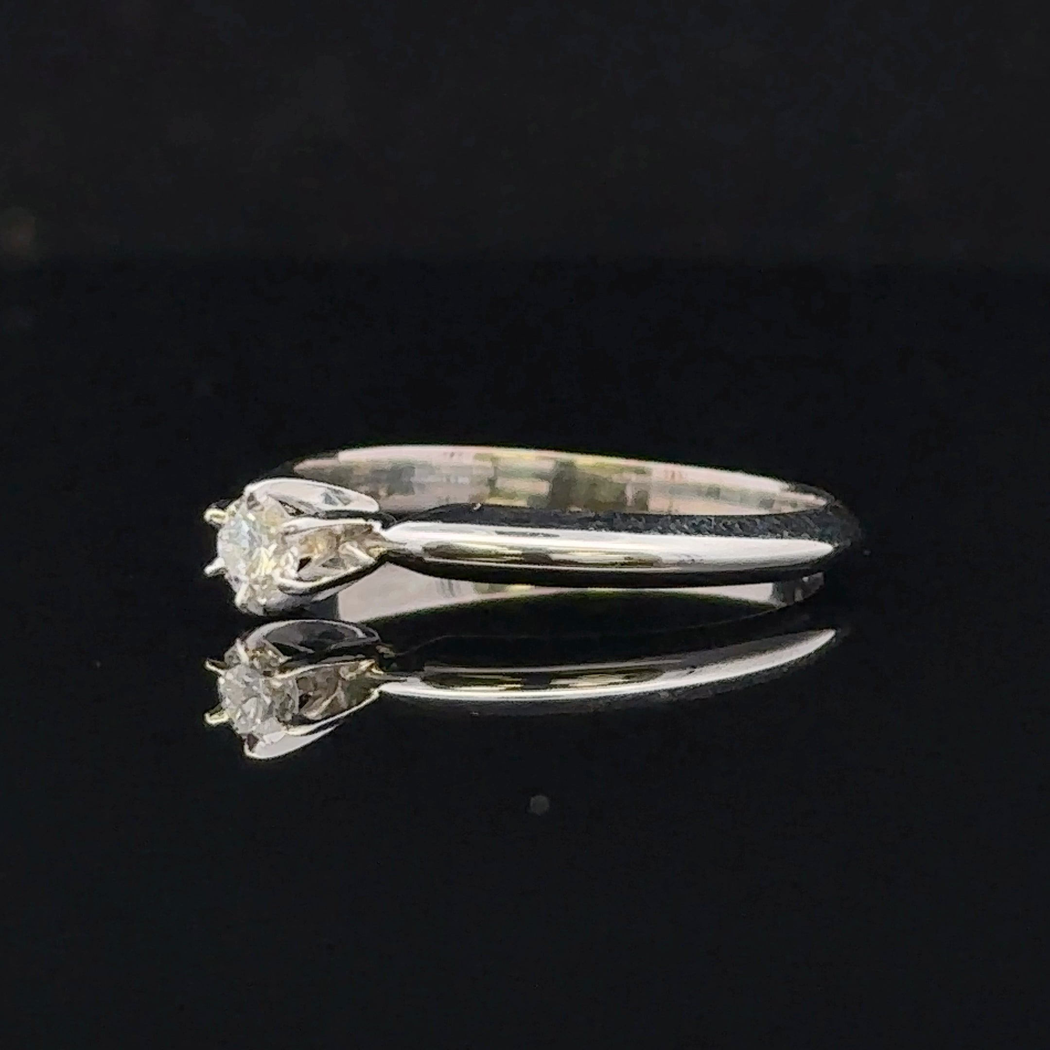 Virginia 14KW .13CT Round Diamond Engagement Ring