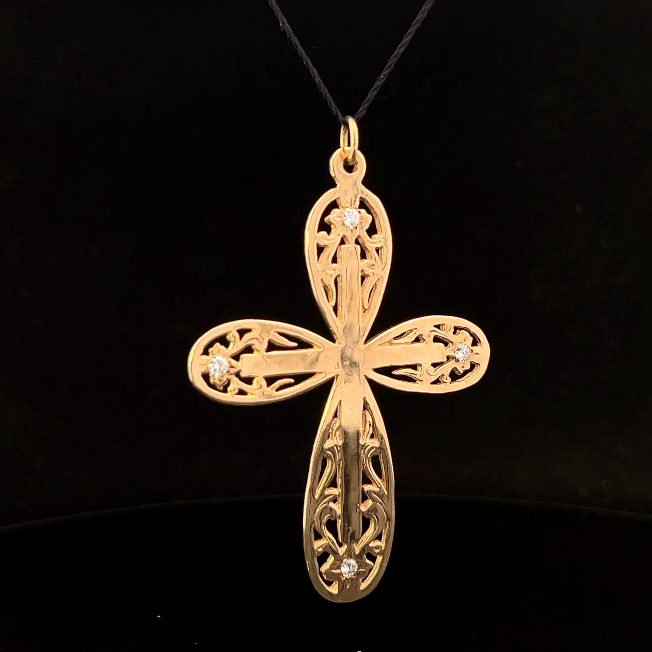 Chris 14K Yellow Gold .22 CTW Diamond Cross Pendant