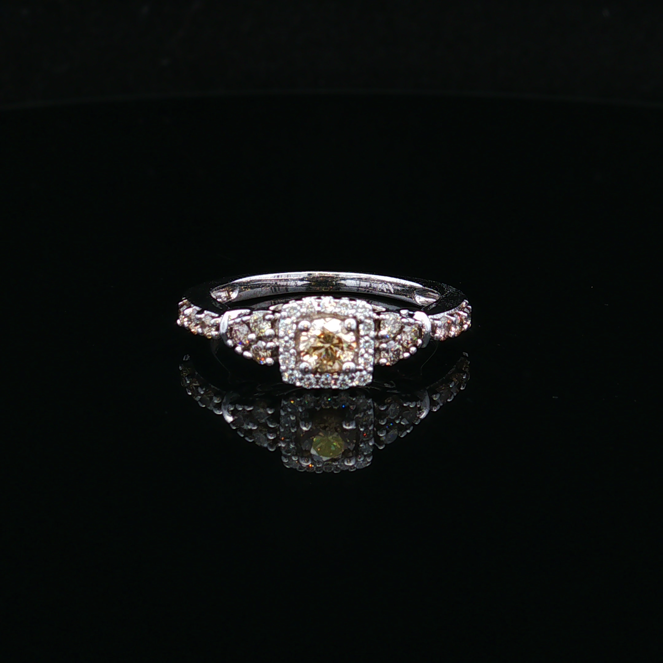 Violetelle 14KW LeVian Chocolate & White Diamond Ring
