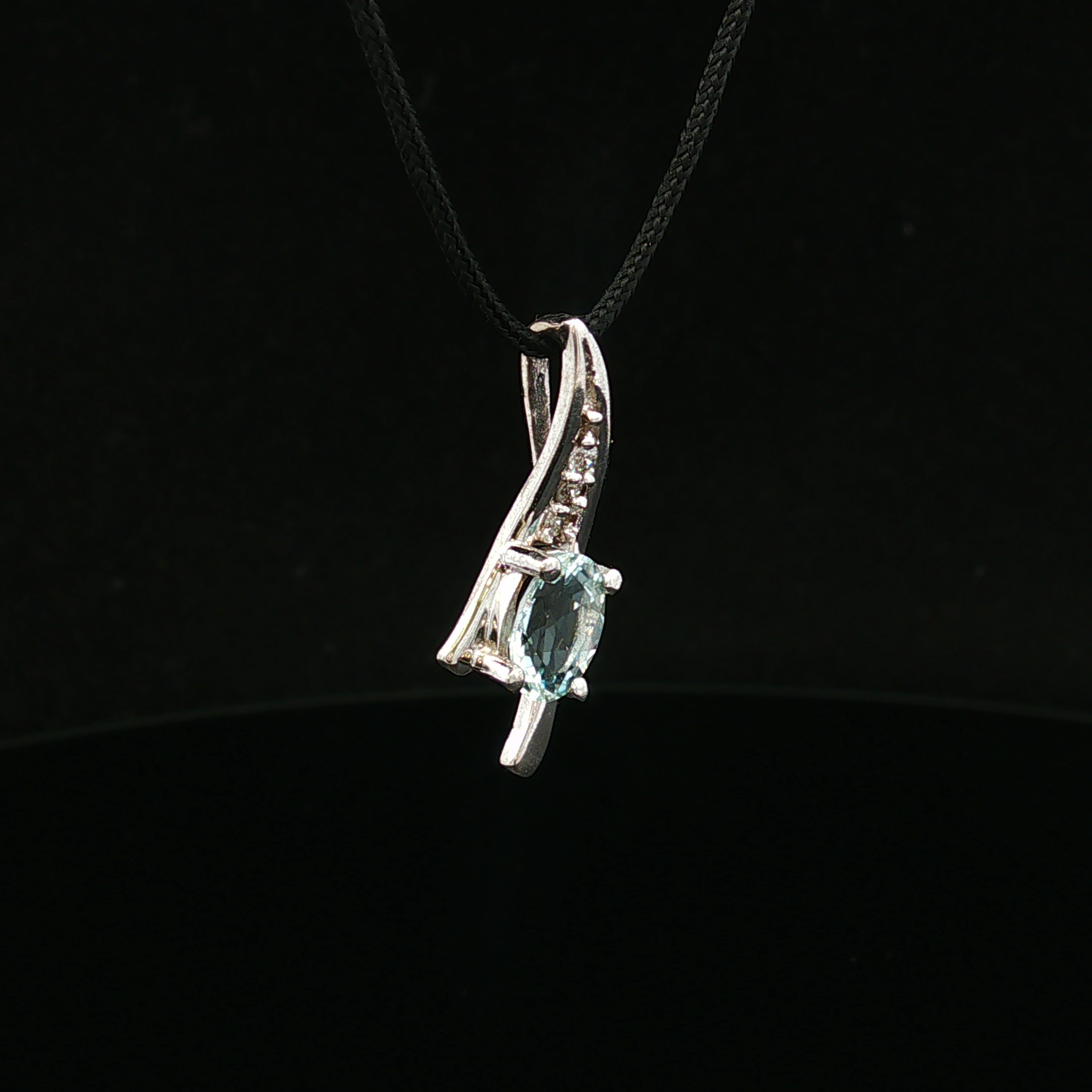 Holliselle 10KW .70 CT Aquamarine & Diamond Pendant