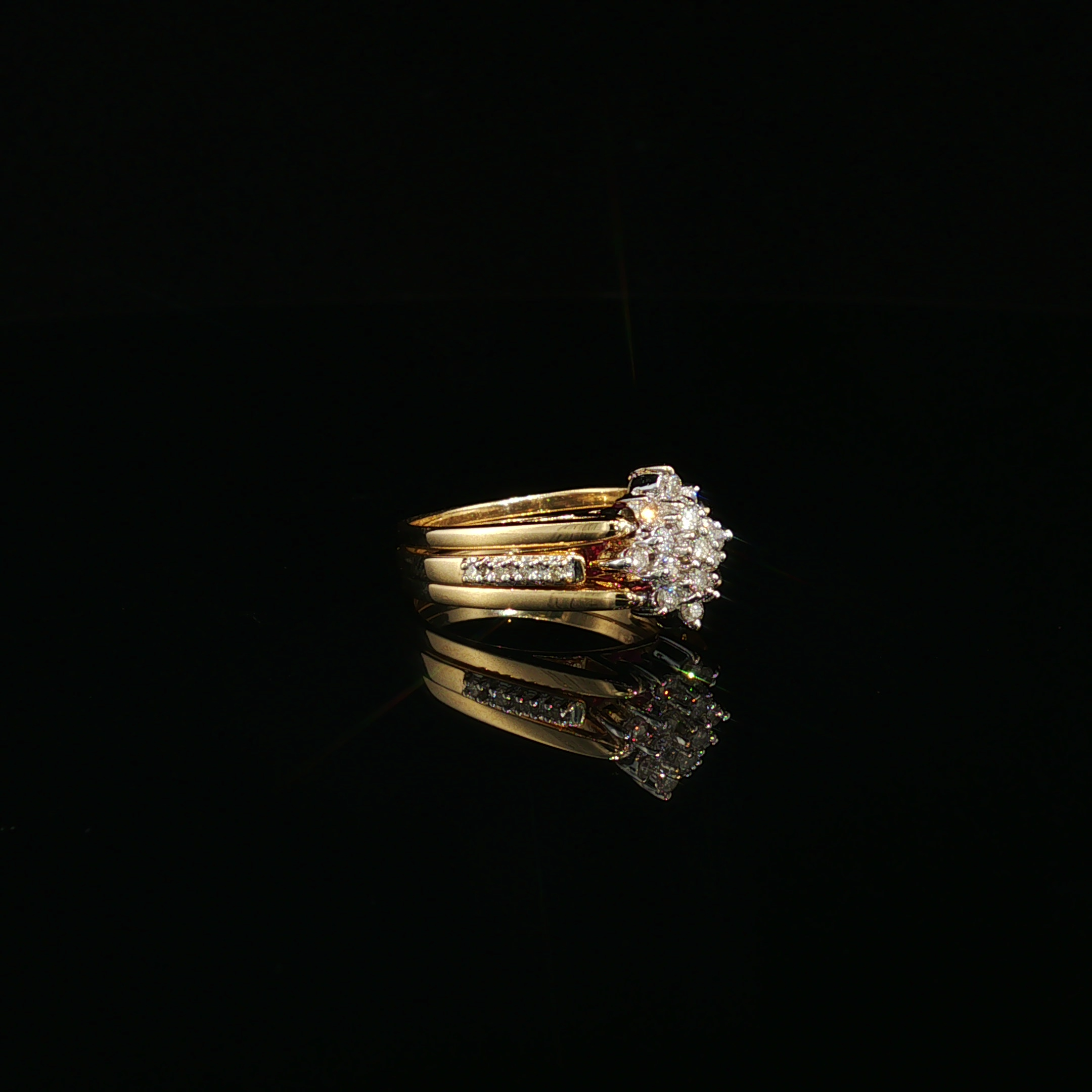 Bryony 14K Two-Tone Pink Sapphire & Diamond Ring Set