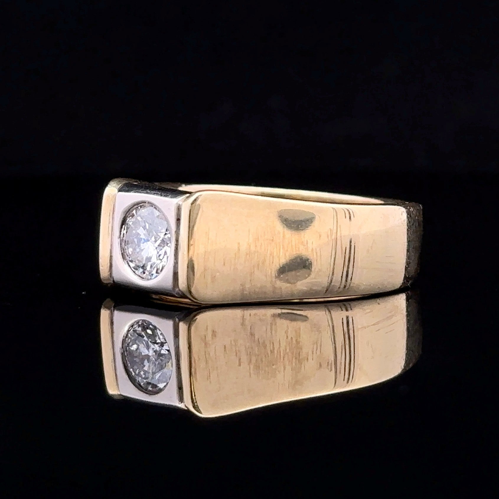 Marc 18K Two-Tone .91 Ct. Bezel Set Diamond Ring