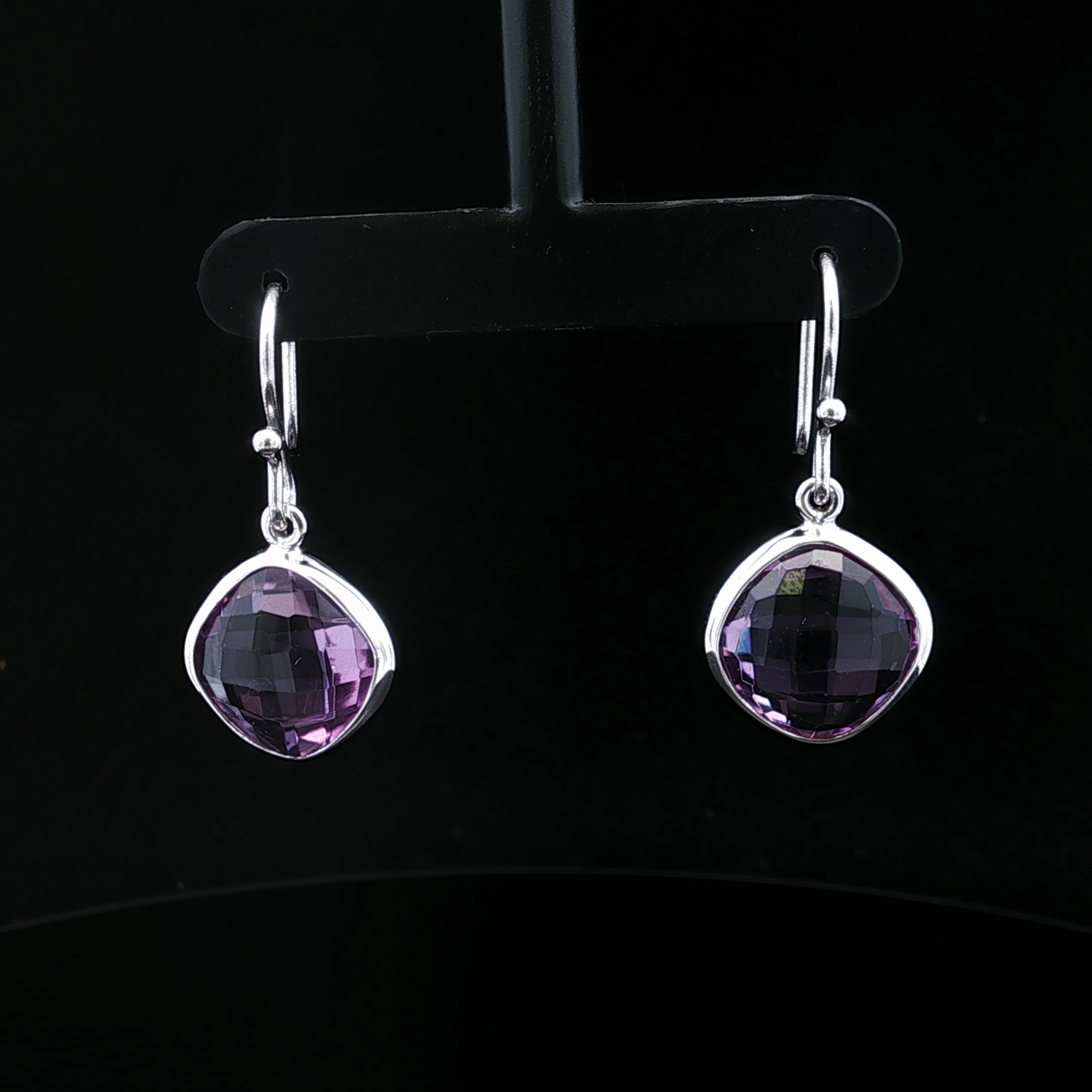 Wilhelmina Purple Stone Dangle Earrings