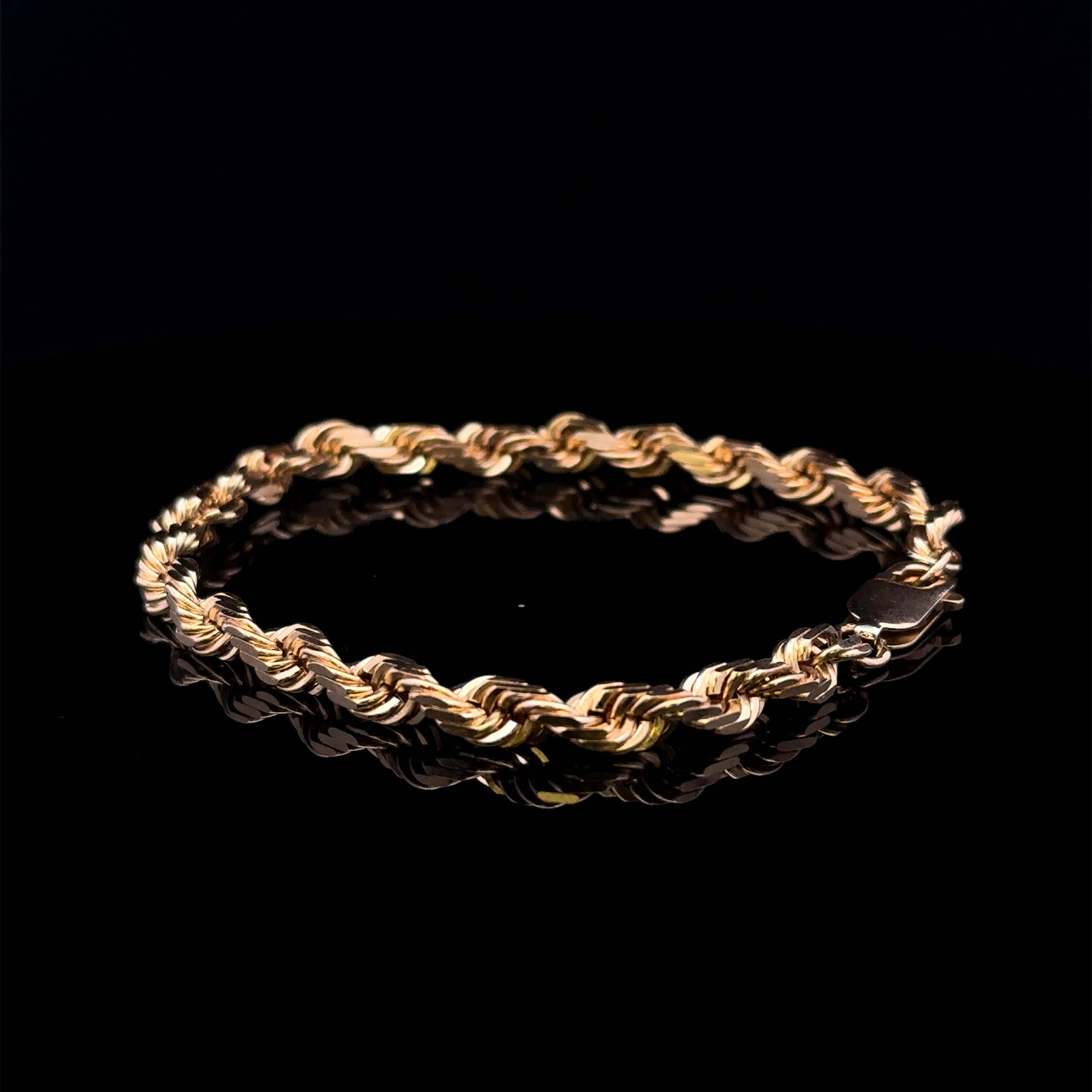 Jeffrey 14KY 8'' 5mm Rope Bracelet