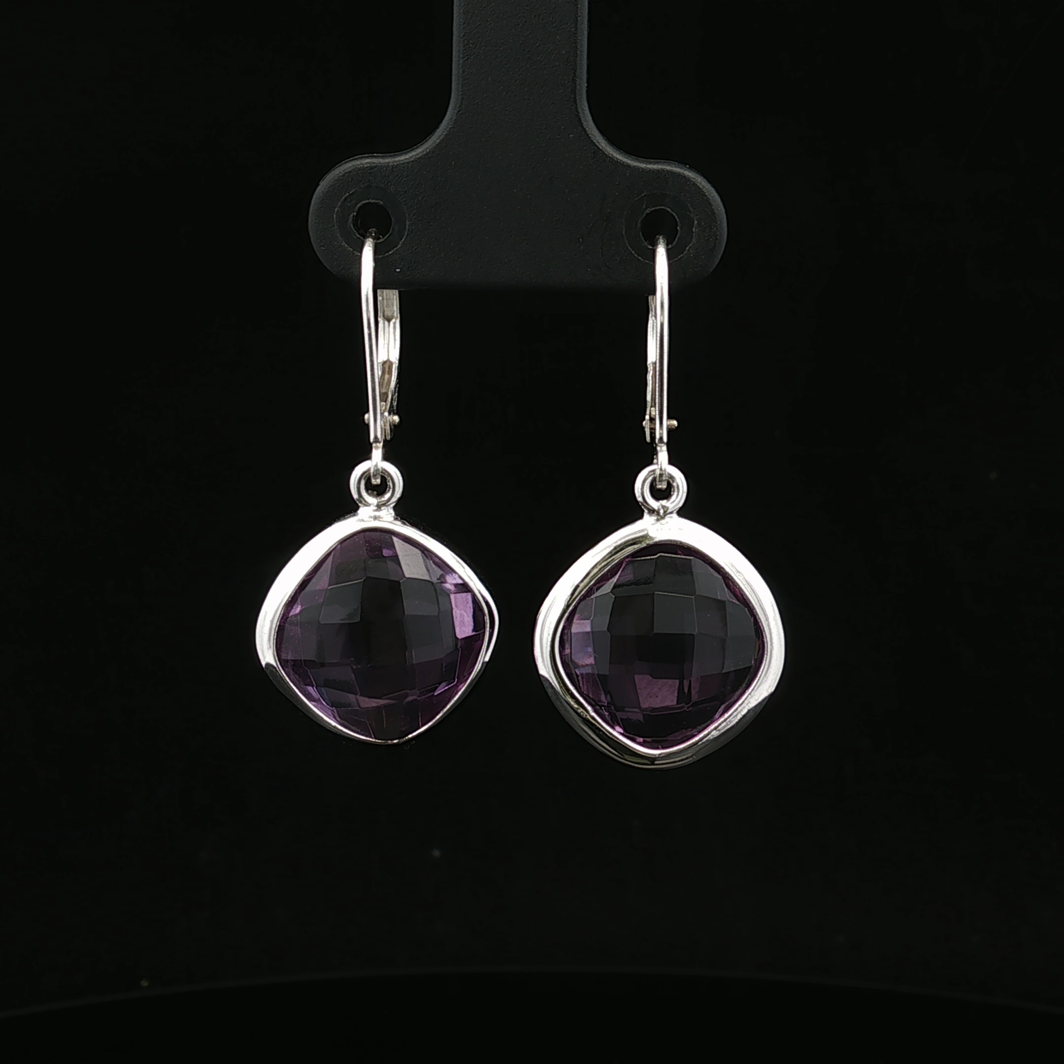 Wilhelmina Purple Stone Dangle Earrings