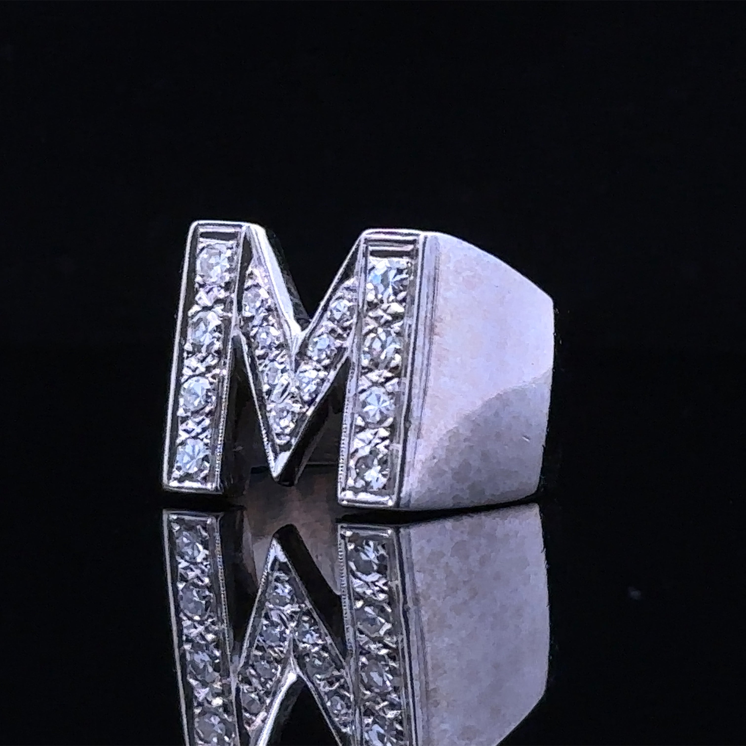 Justice white gold initial ring size 7.5