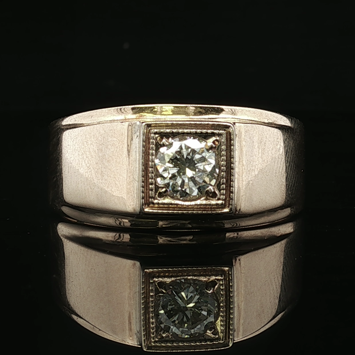 Preston Diamond Domed Ring in 14K Yellow Gold