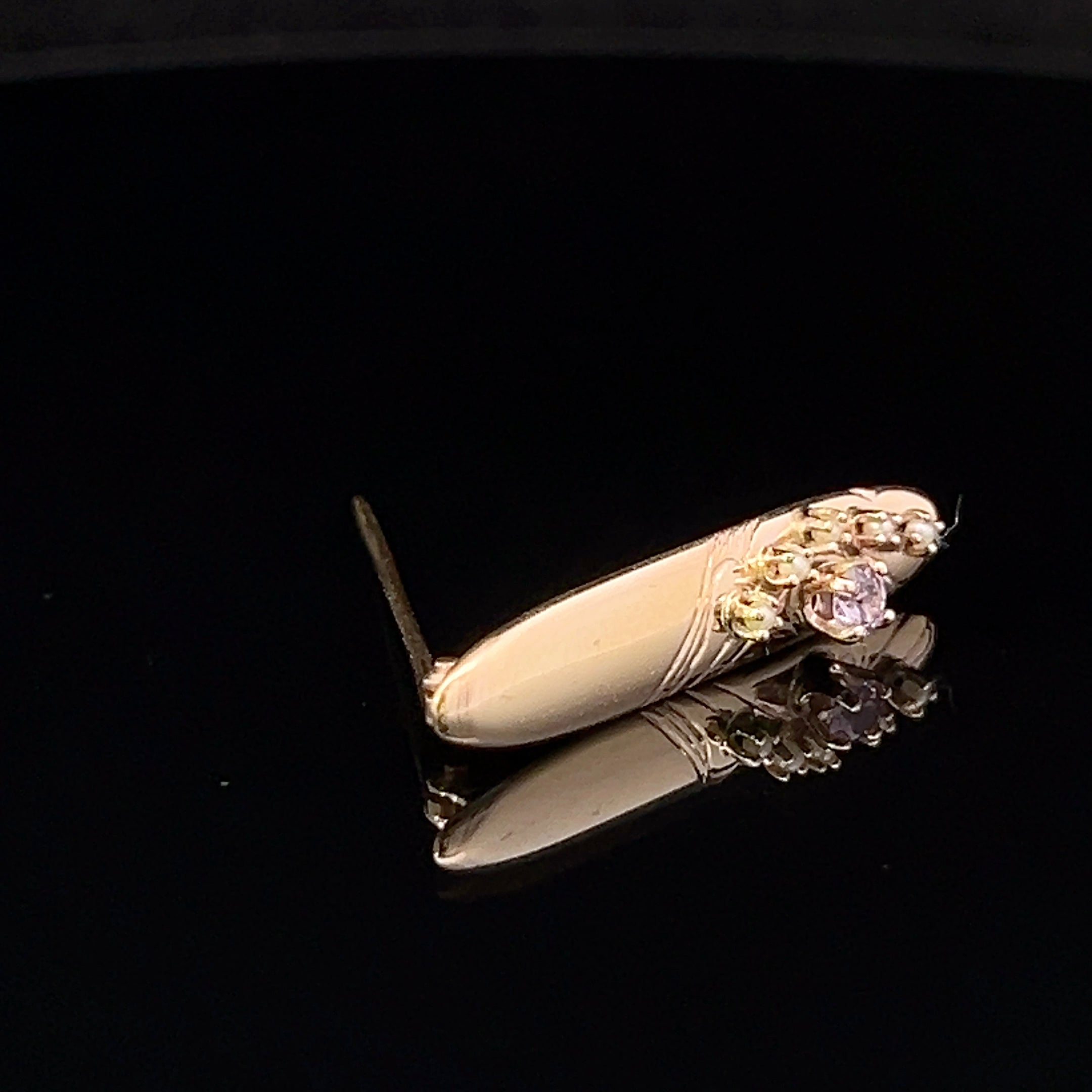 Kaylin 14K Yellow Gold Seed Pearl & CZ Pin