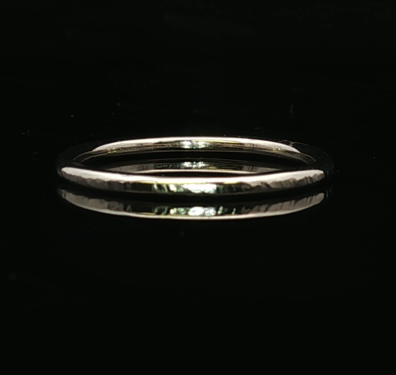 Nova 1.6mm Hammered Band in 14K White Gold by Kathryn Pearce