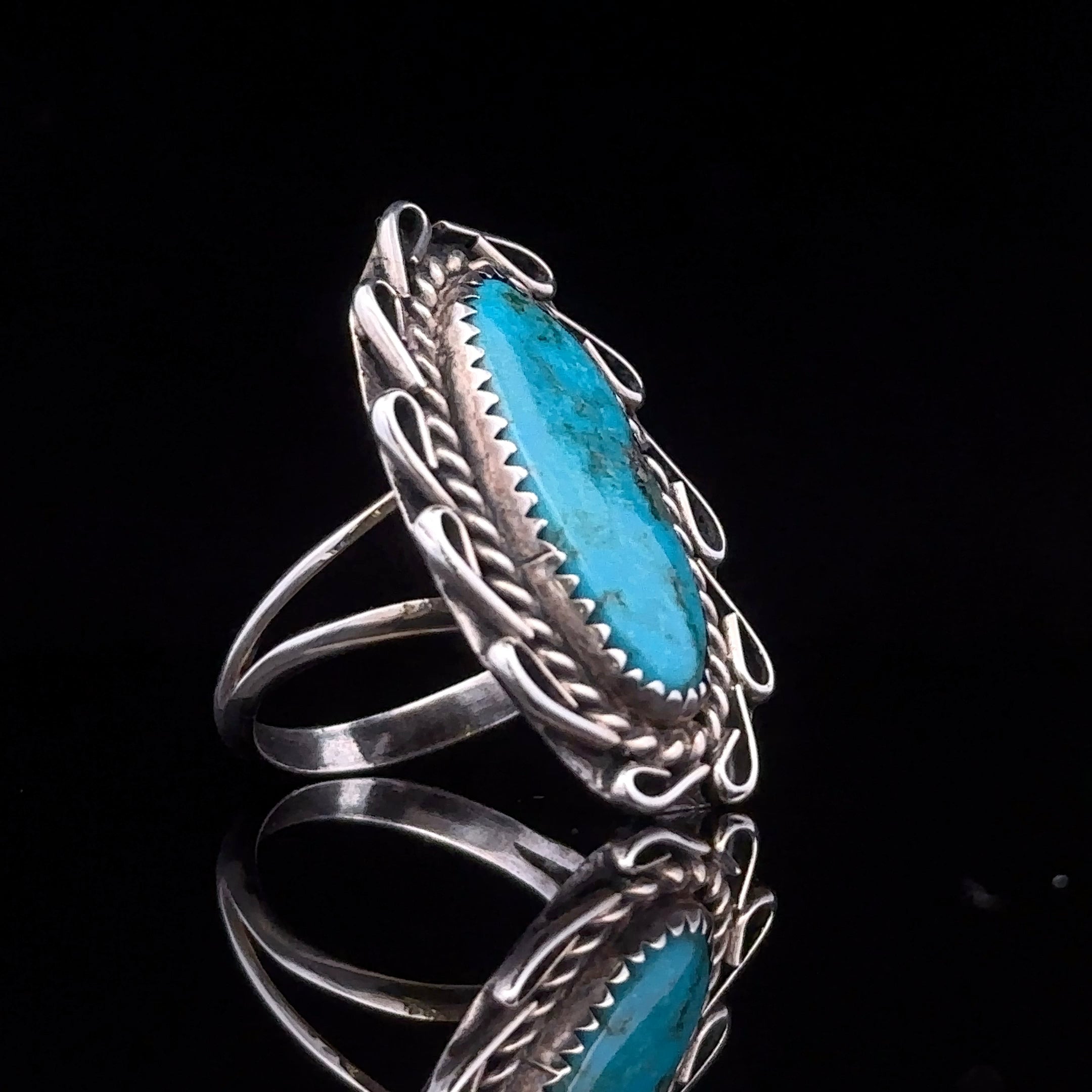 Jaylah Sterling Silver Western Turquoise Ring