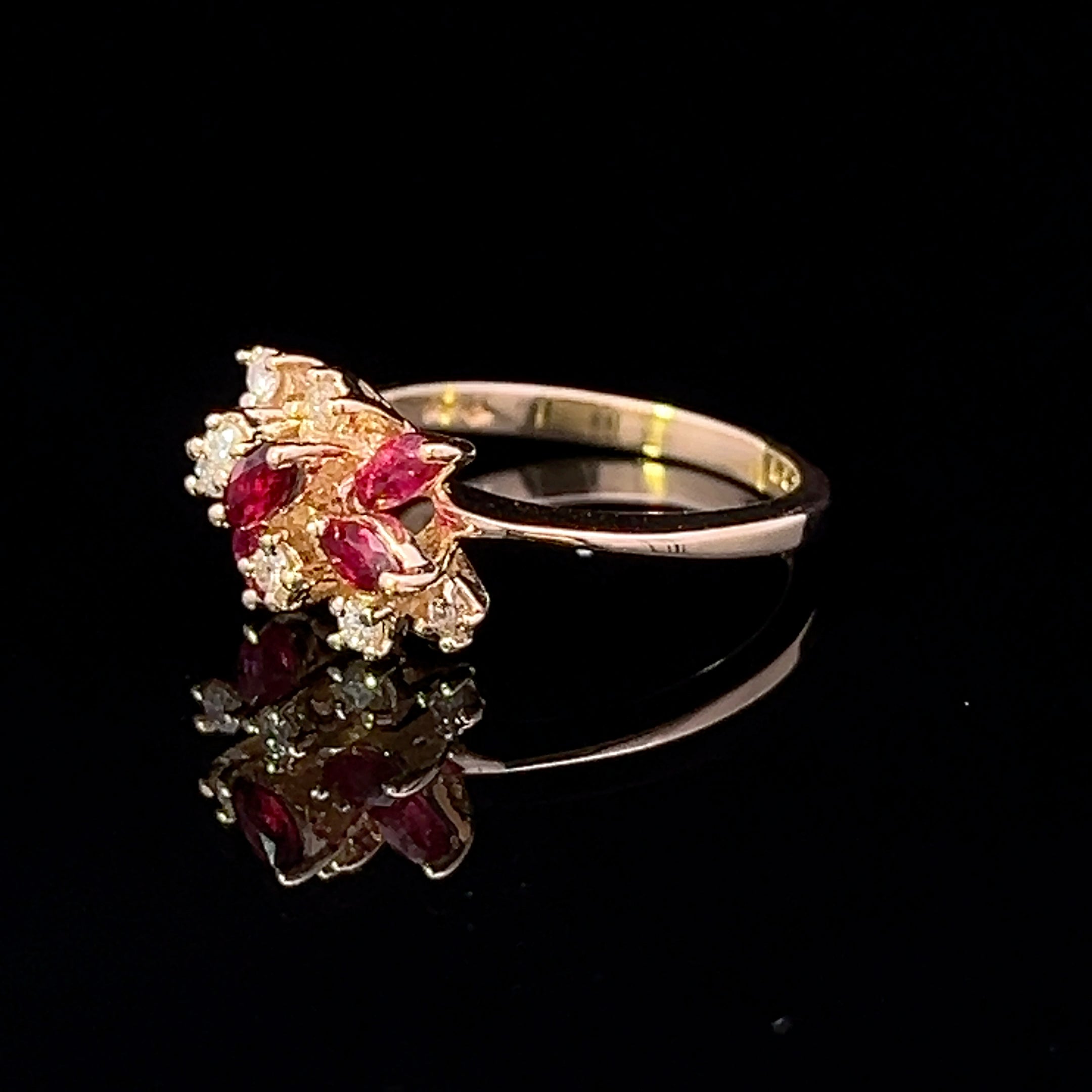 Ashlyn 14KY .44CTW Marquise Ruby & .21CTW Diamond Ring