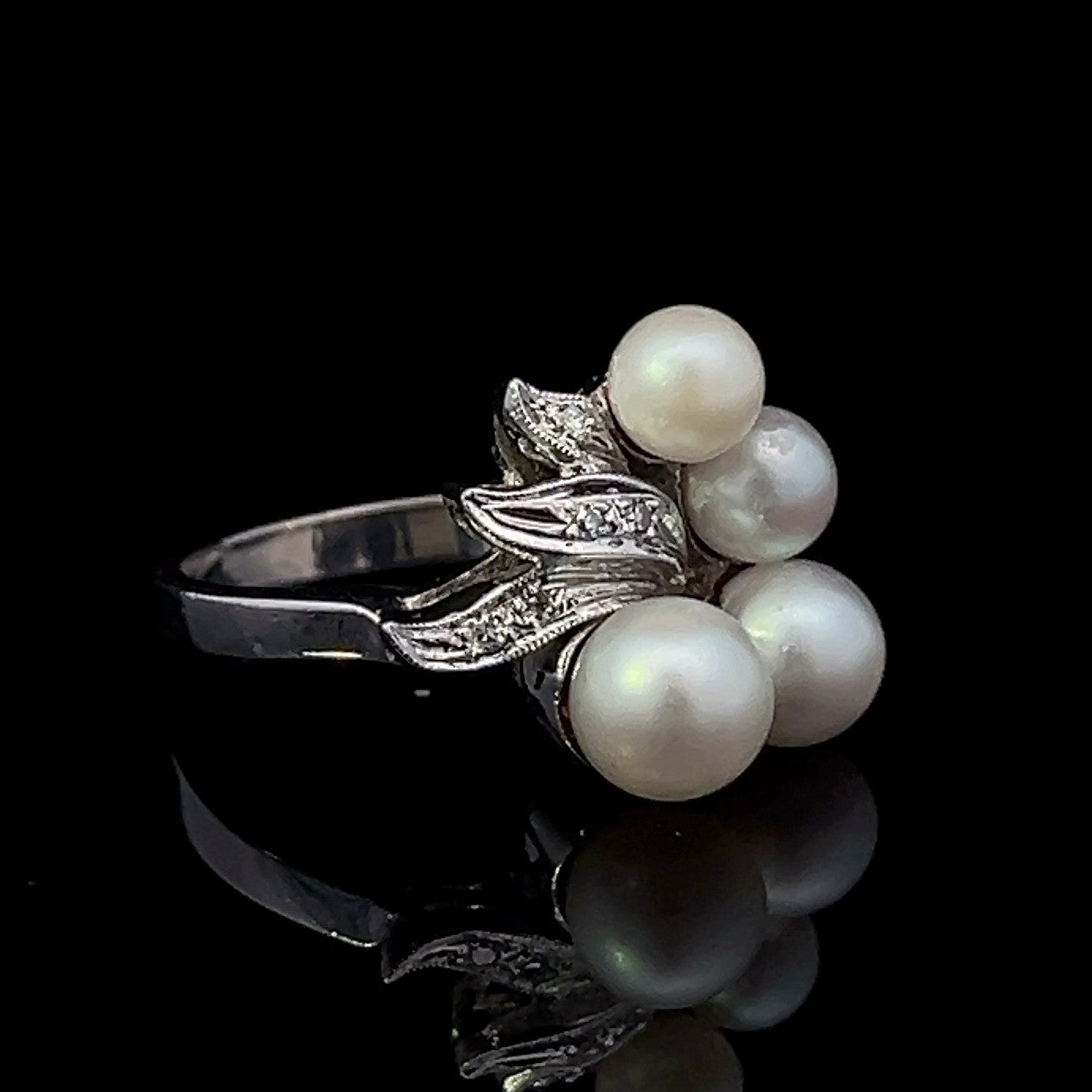 Camryn 14K White Gold Pearl and Diamond Ring