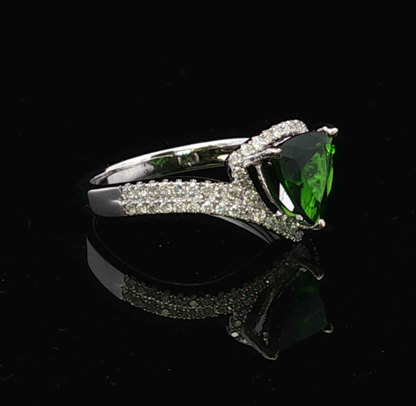 Skylar 14K White Gold Green Tourmaline & Diamond Ring