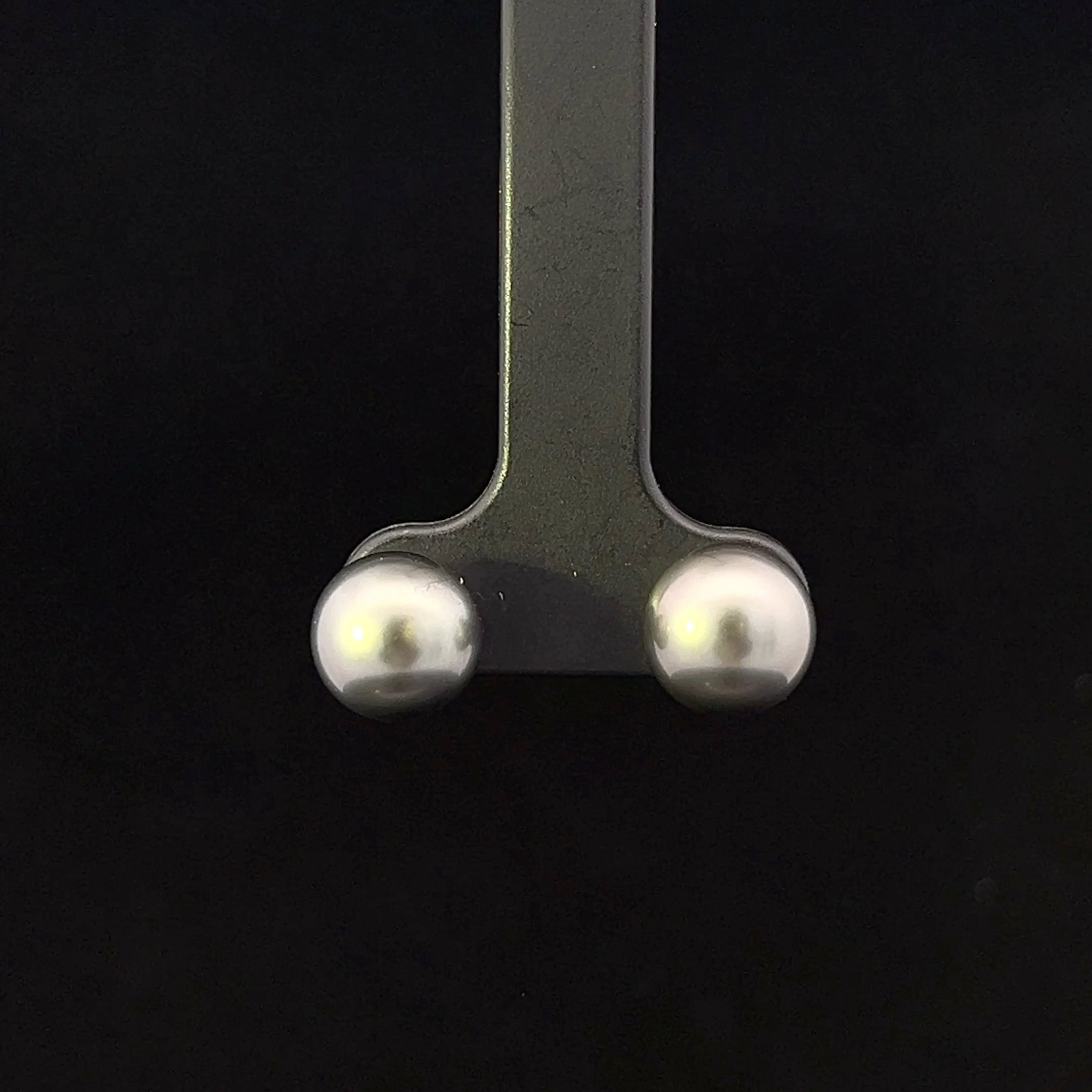Paisleigh 14K White Gold 9mm Tahitian Pearl Stud Earrings