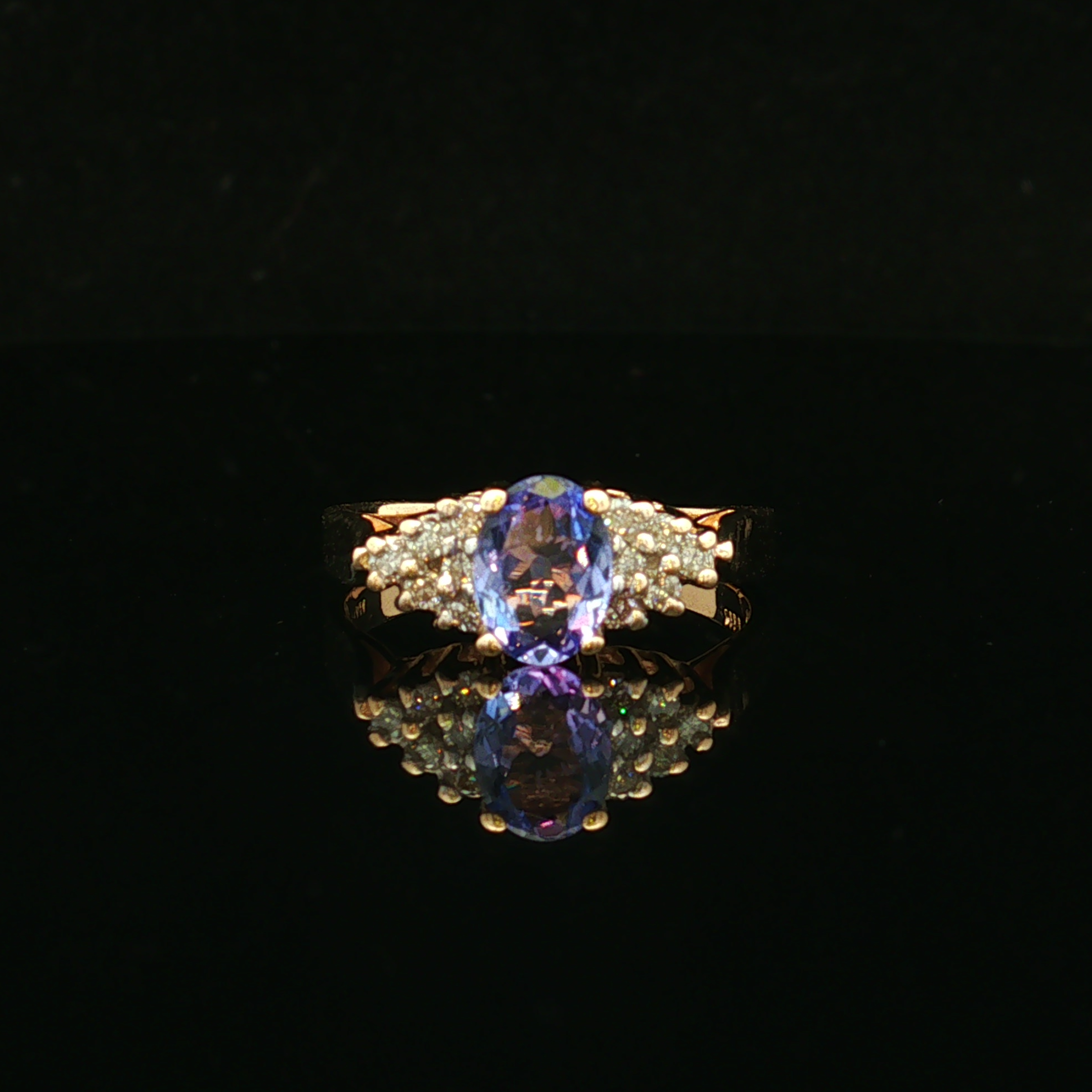 Lilaha 14KY .85 CT Oval Tanzanite & Diamond Ring