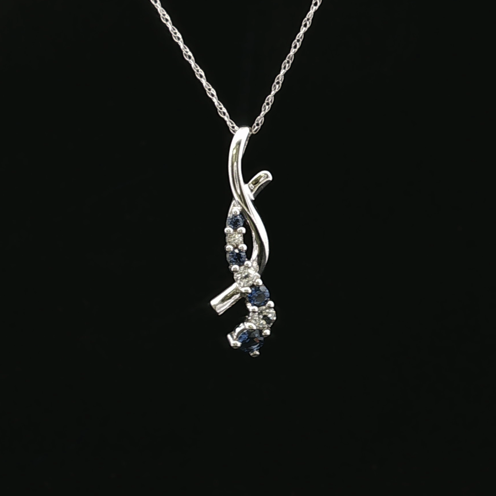 Audreya 10K White Gold Sapphire Necklace