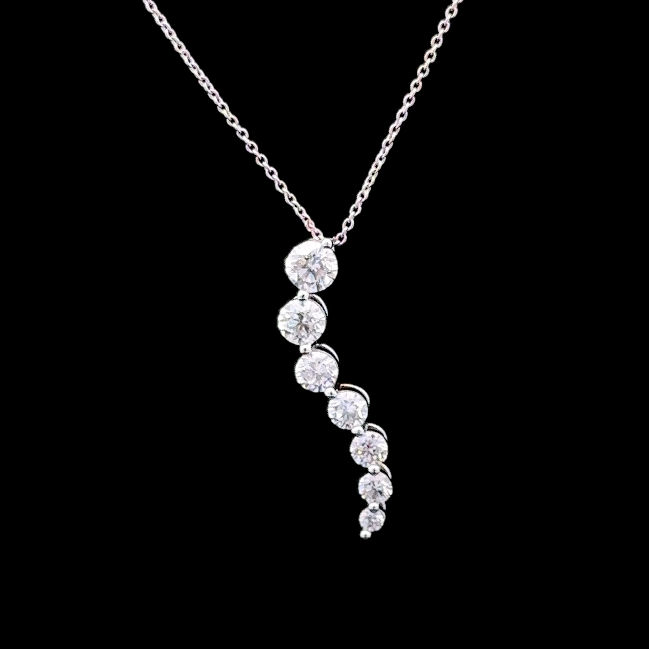 Myla 14K White Gold 1.25 CTW Diamond Journey Necklace