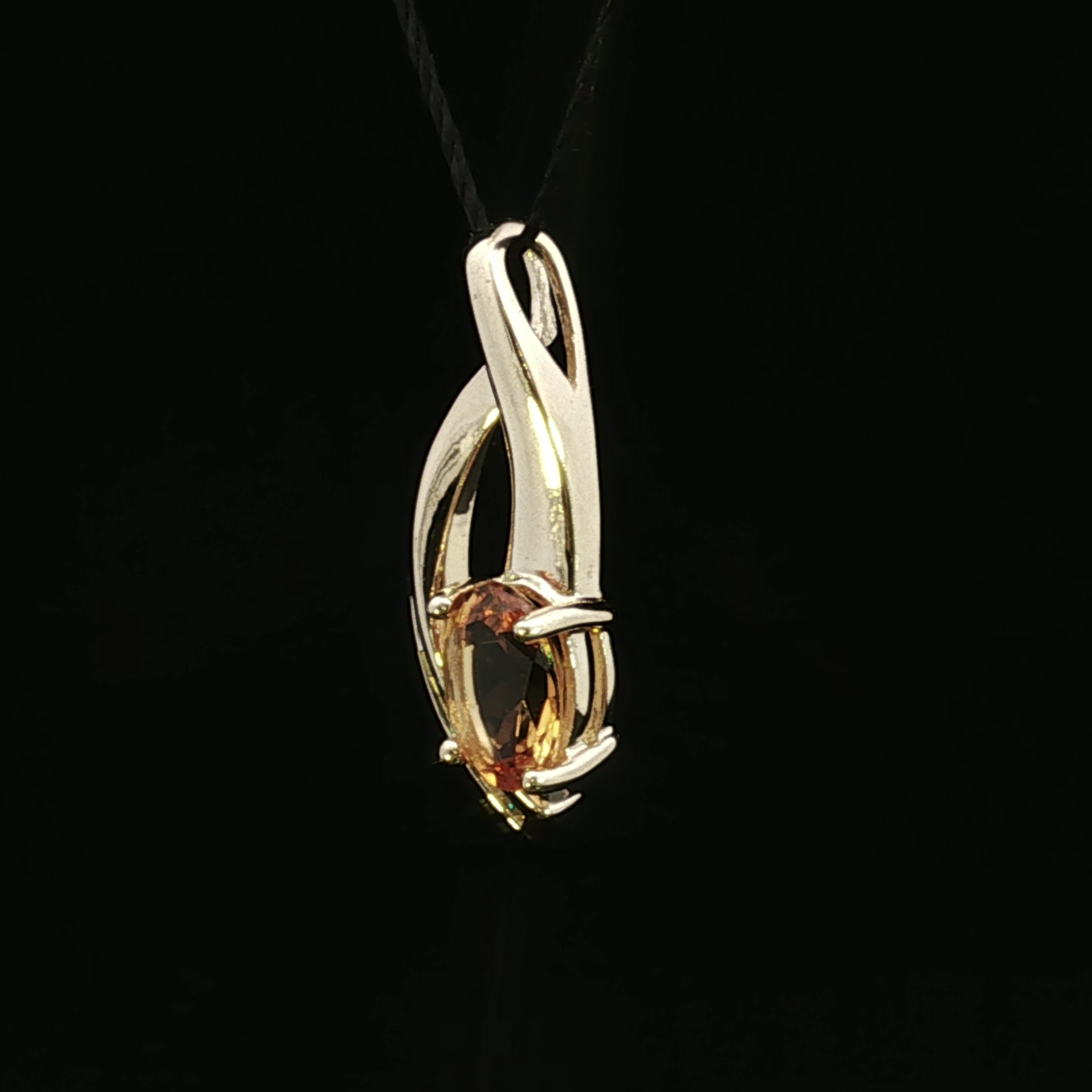 Ari 14K Yellow Gold Oval Citrine & Diamond Pendant