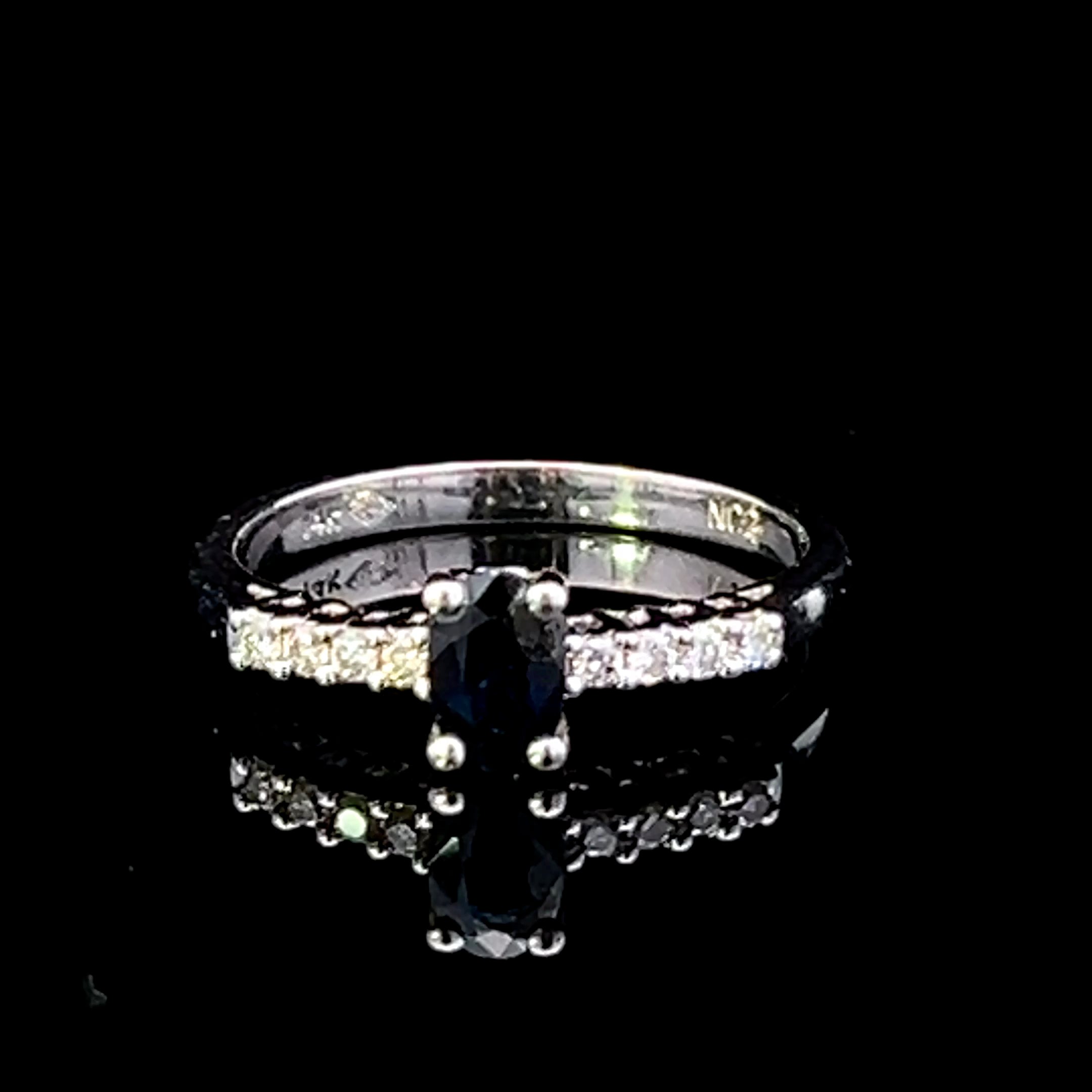 Madalyn 14K White Gold Oval Sapphire & Diamond Ring