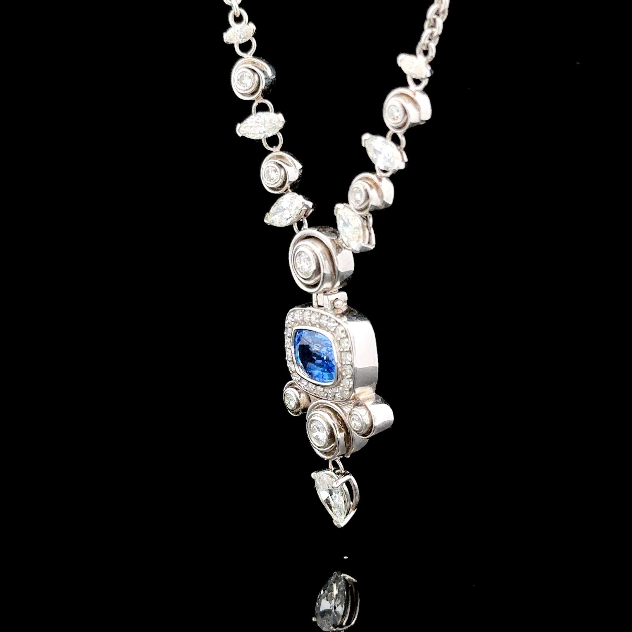 Giselle Sapphire and Diamond Necklace