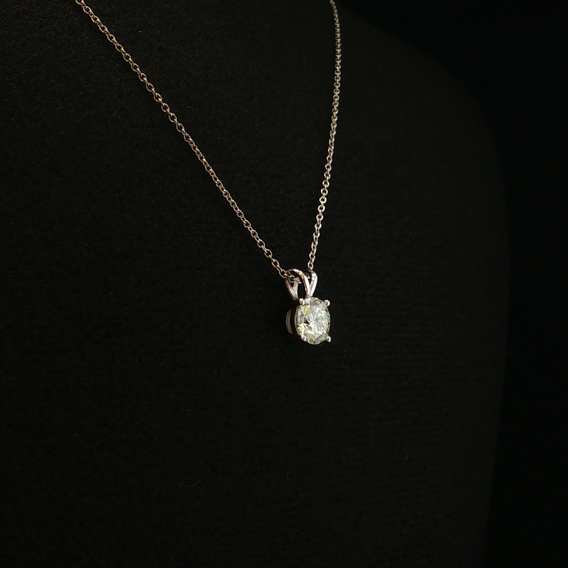 Ysolde 14K White Gold Lab Diamond Solitaire Necklace