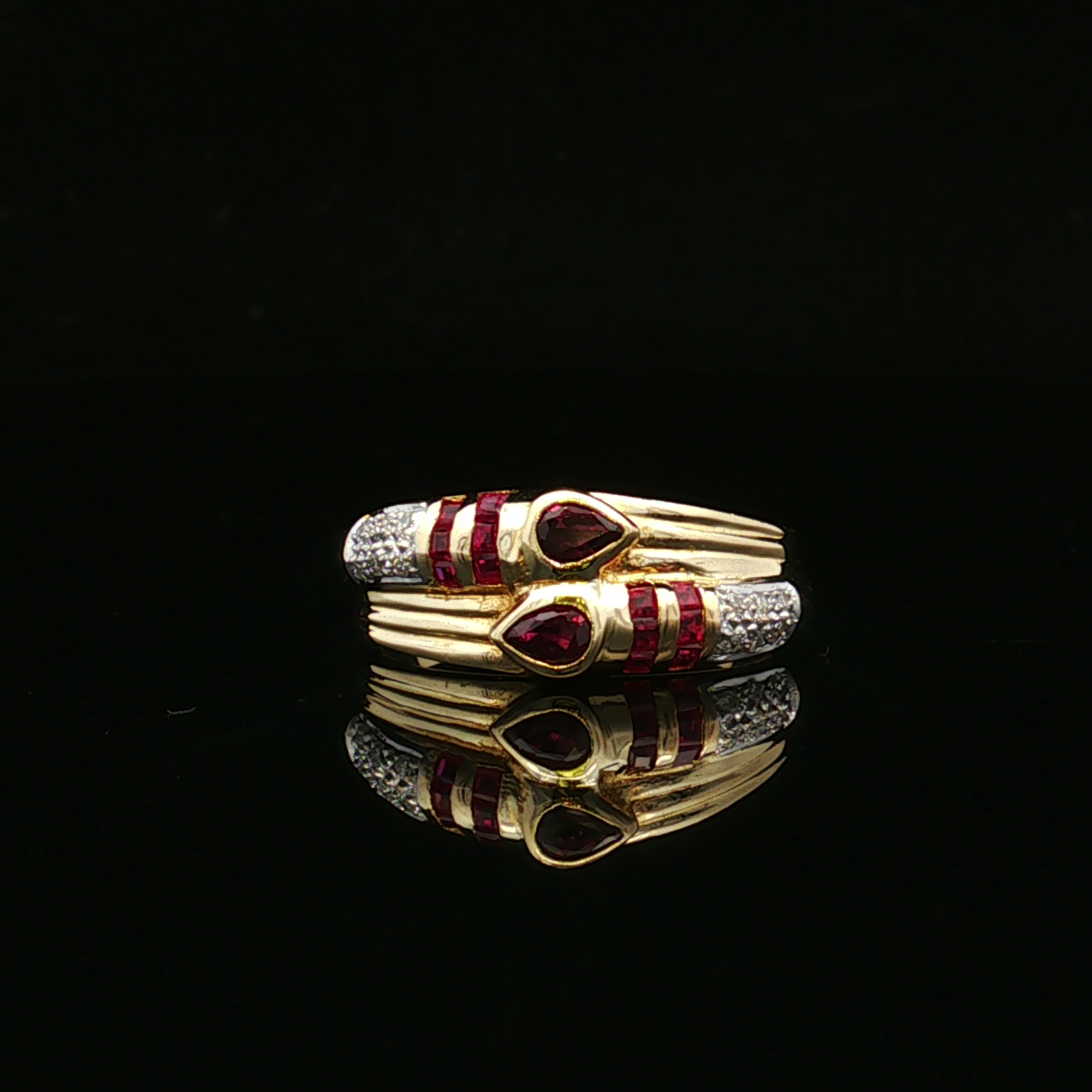 Maribela 14K Two Tone Ruby & Diamond Ring