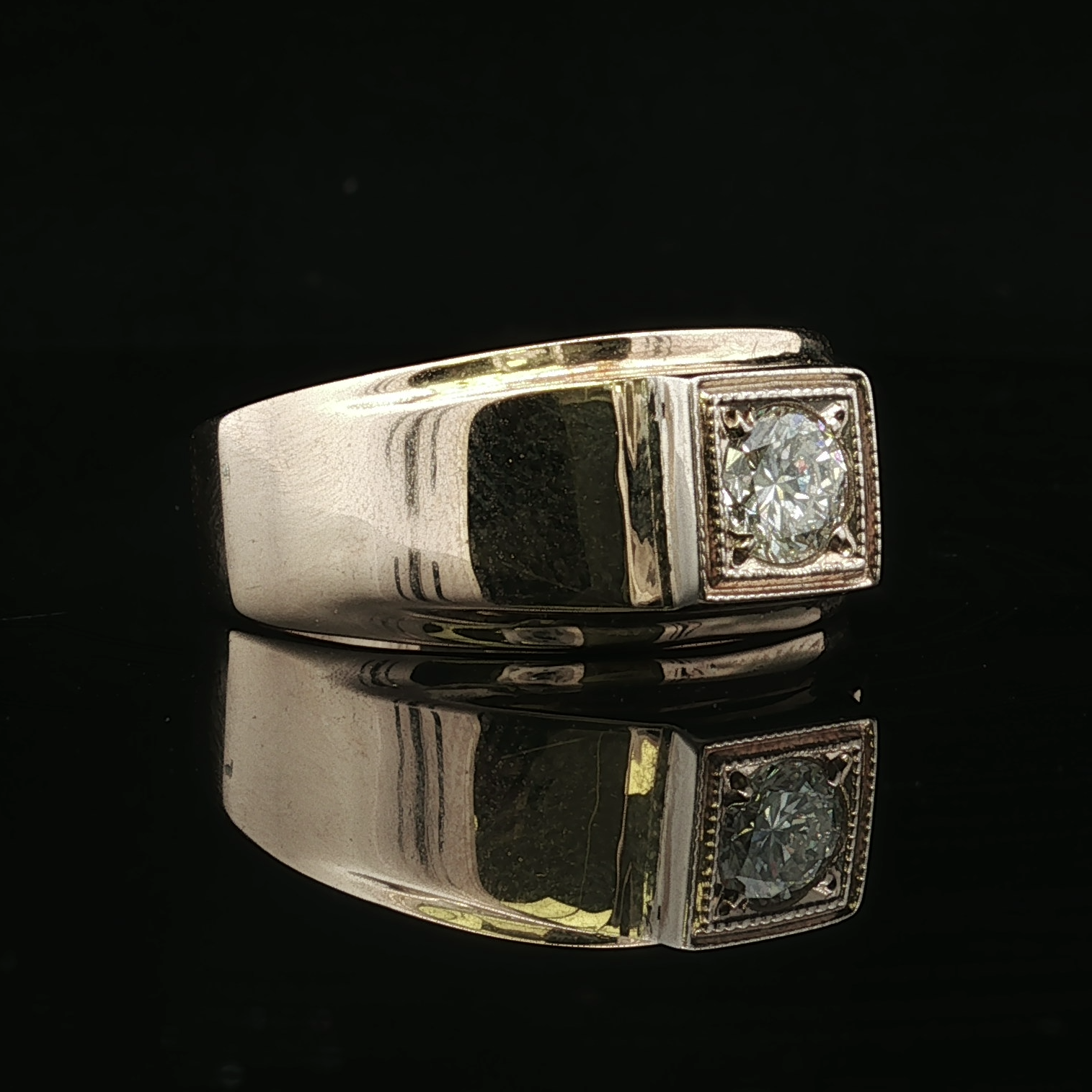 Preston Diamond Domed Ring in 14K Yellow Gold