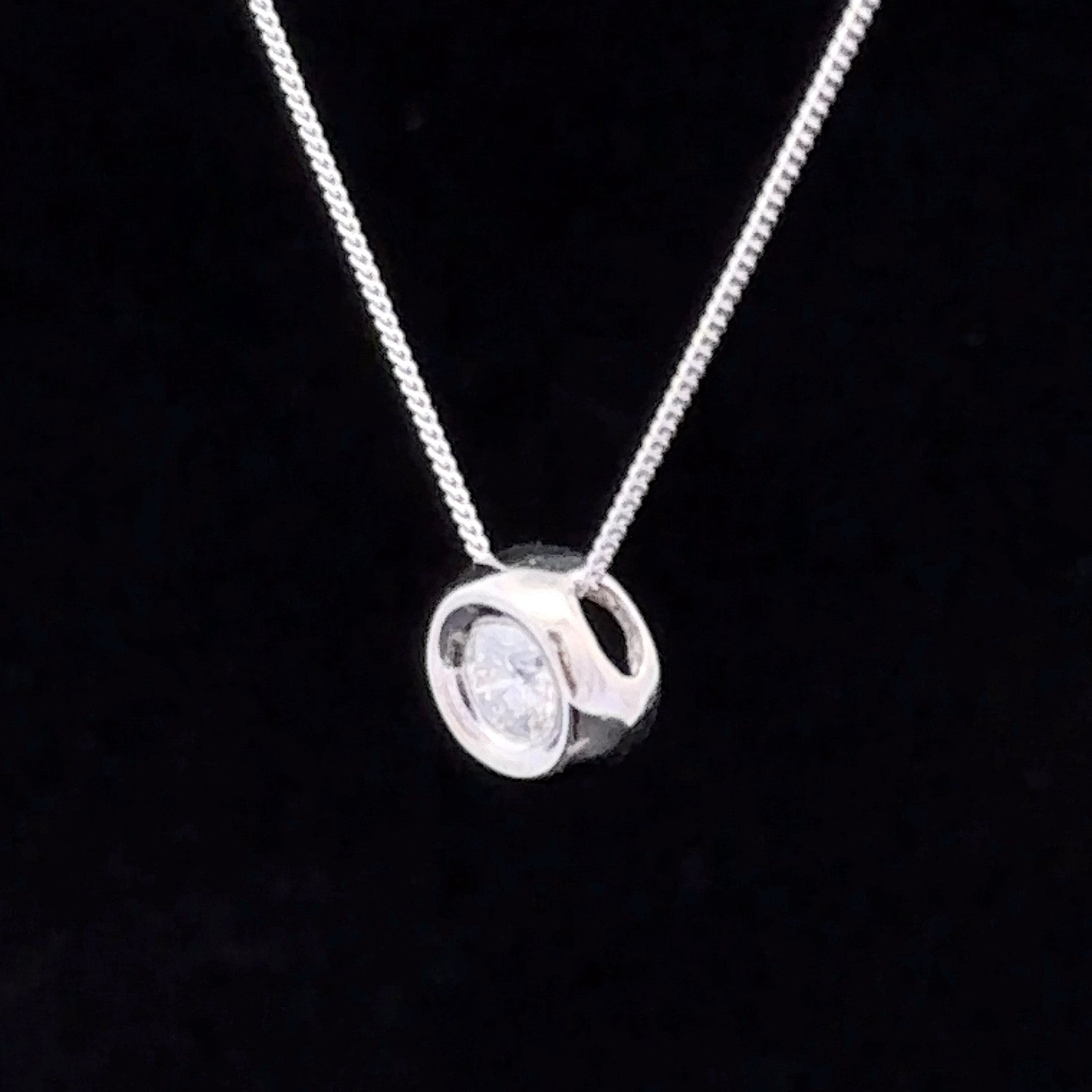 Taliyah 14K White Gold Bezel Set Slide Necklace