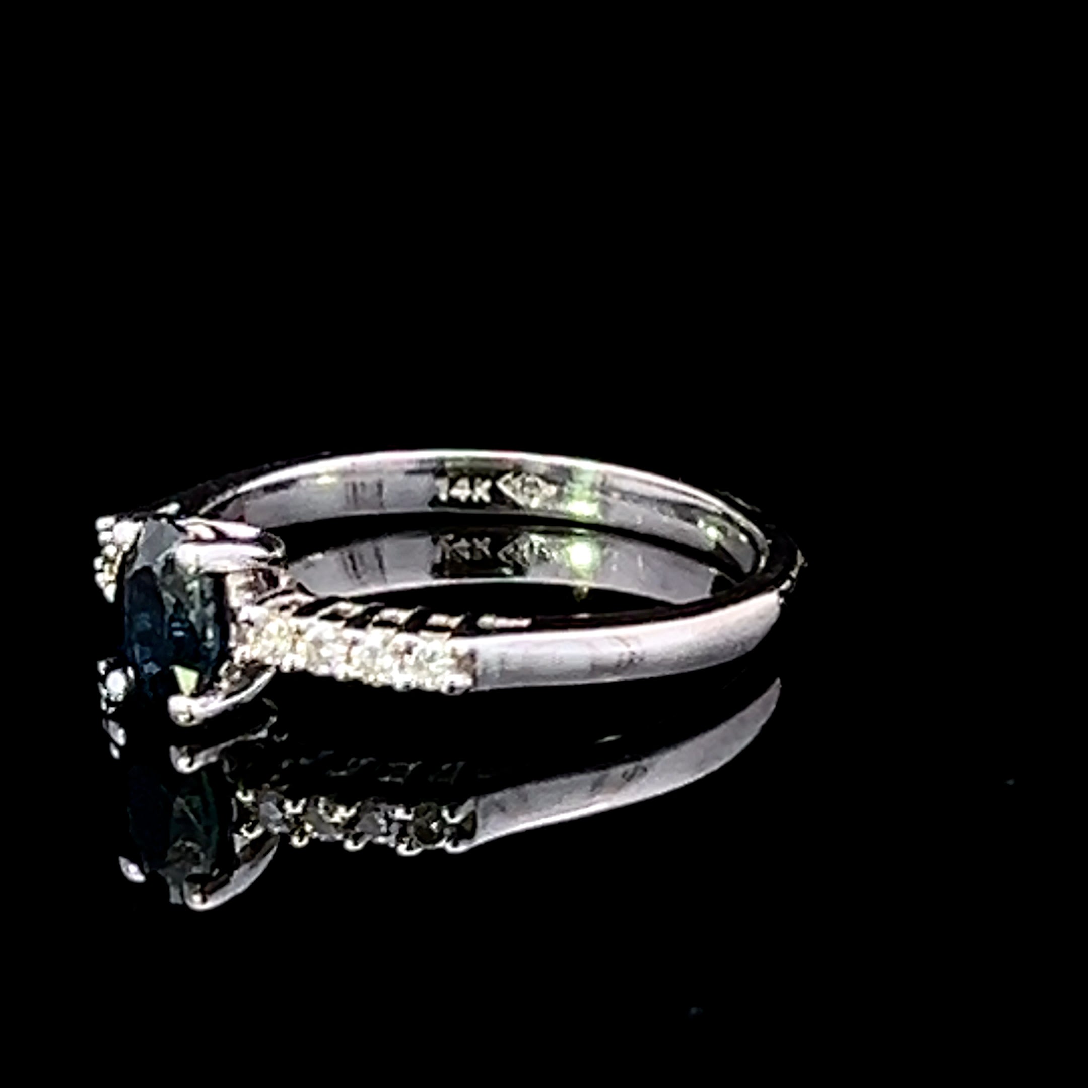 Madalyn 14K White Gold Oval Sapphire & Diamond Ring