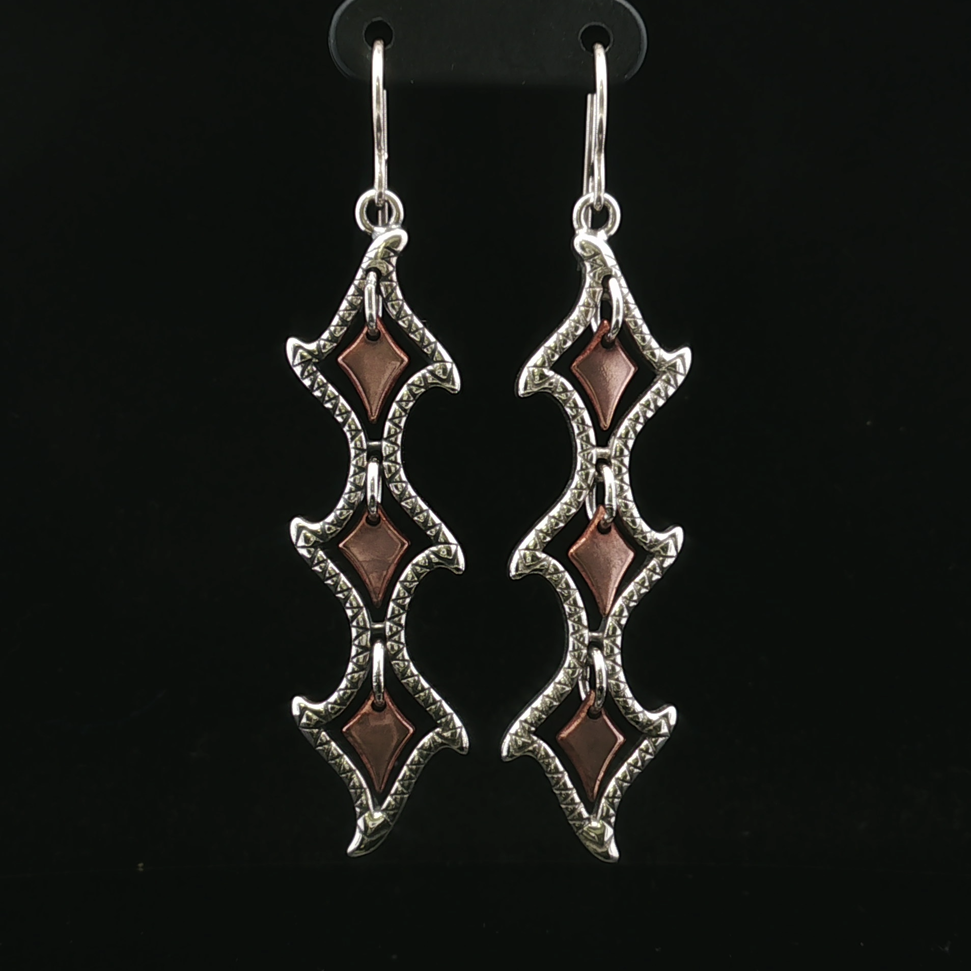 Agnesine Two-Tone Textured Drop Earrings