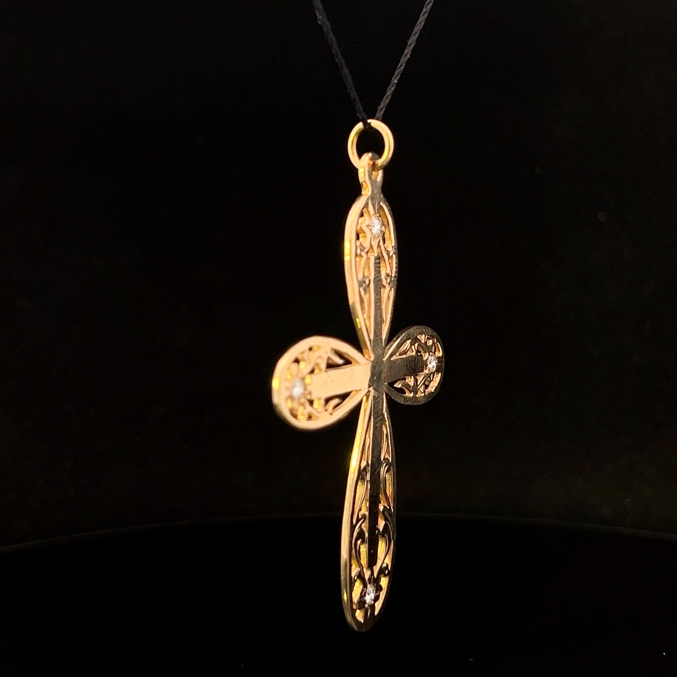 Chris 14K Yellow Gold .22 CTW Diamond Cross Pendant